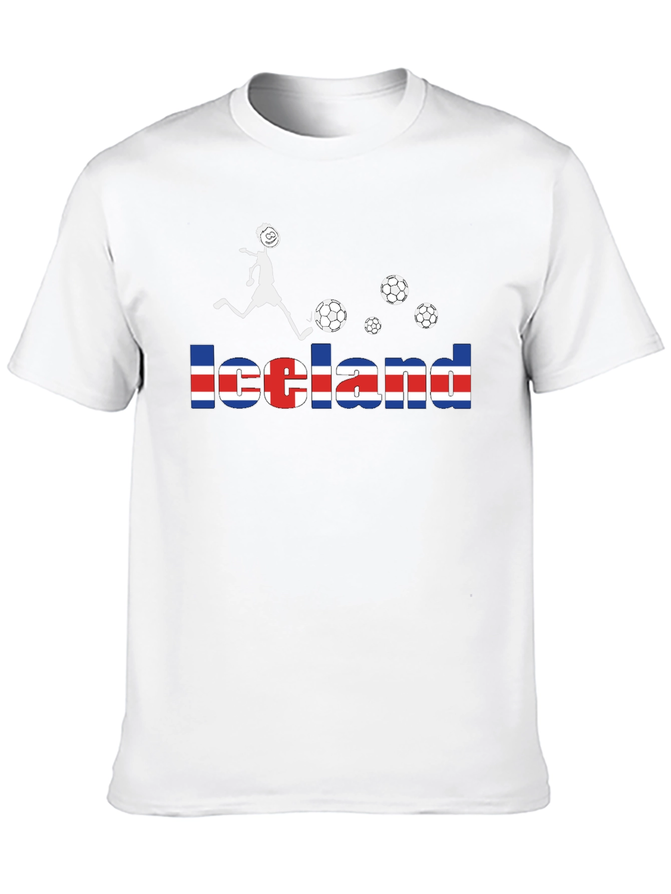 Iceland Soccer Flag Graphic T-Shirt