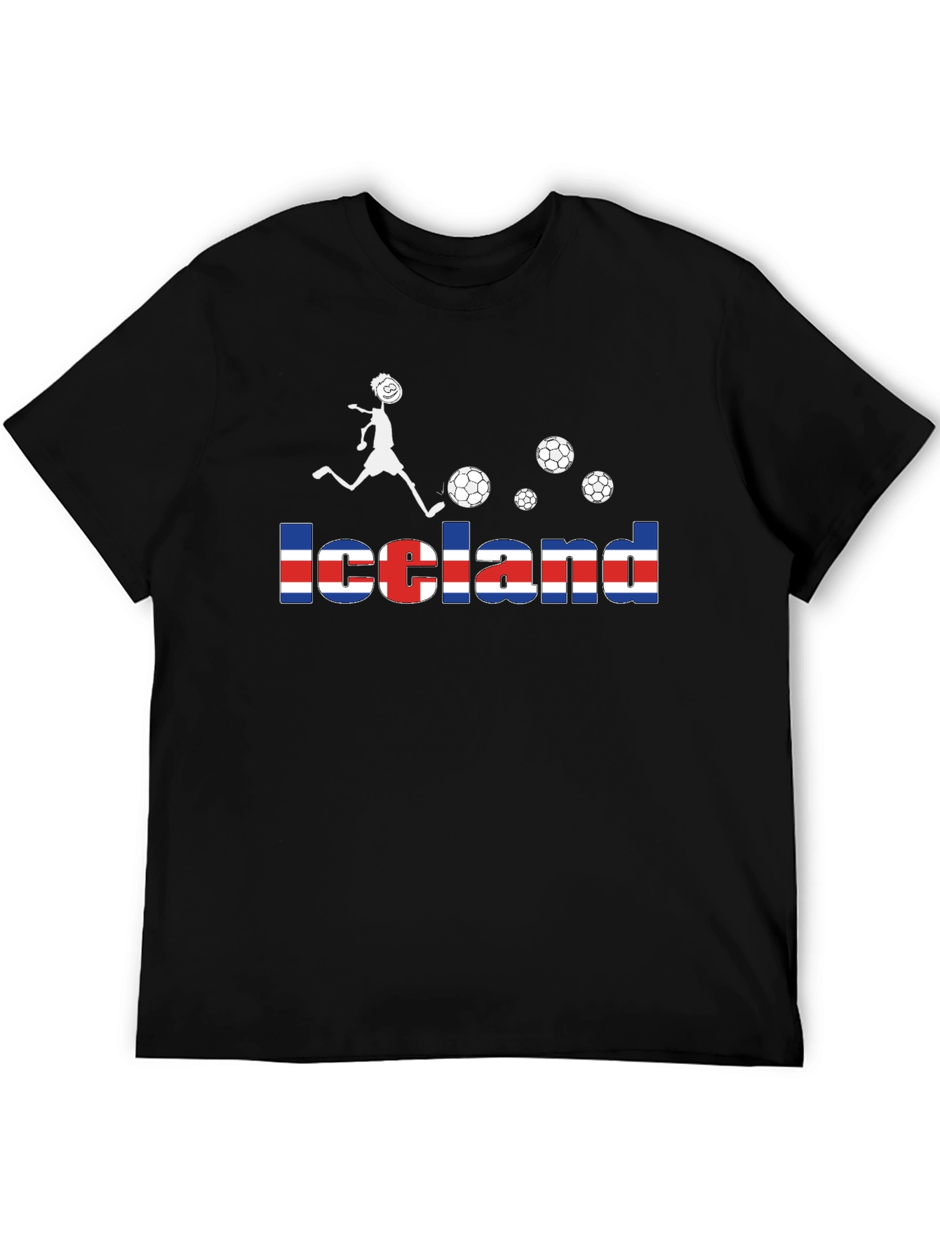 Iceland Soccer Flag Graphic T-Shirt