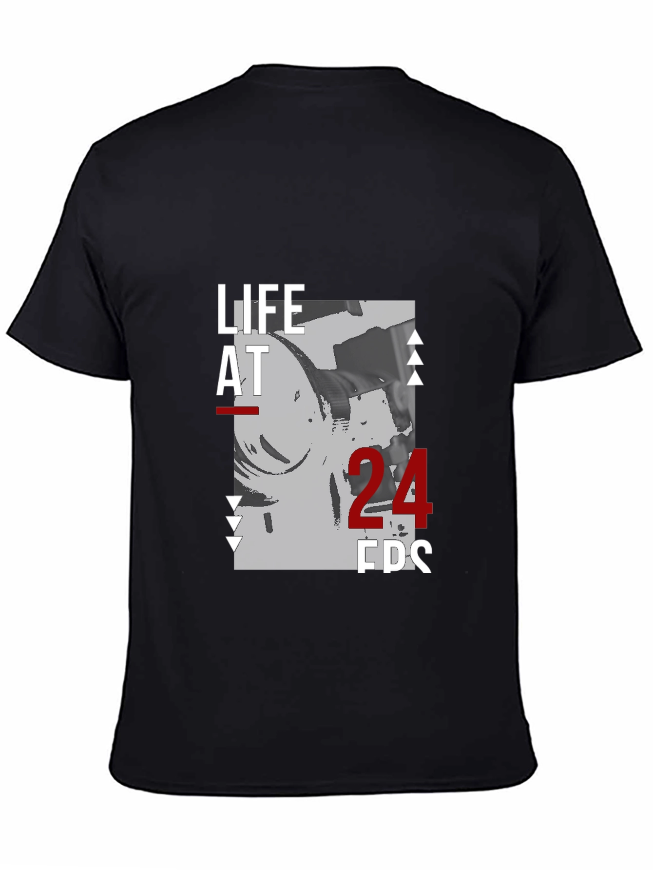 Life at 24 FPS Black Graphic Tee