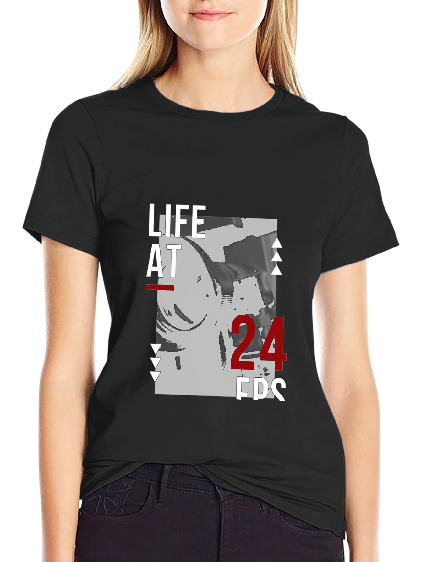 Life at 24 FPS Black Graphic Tee