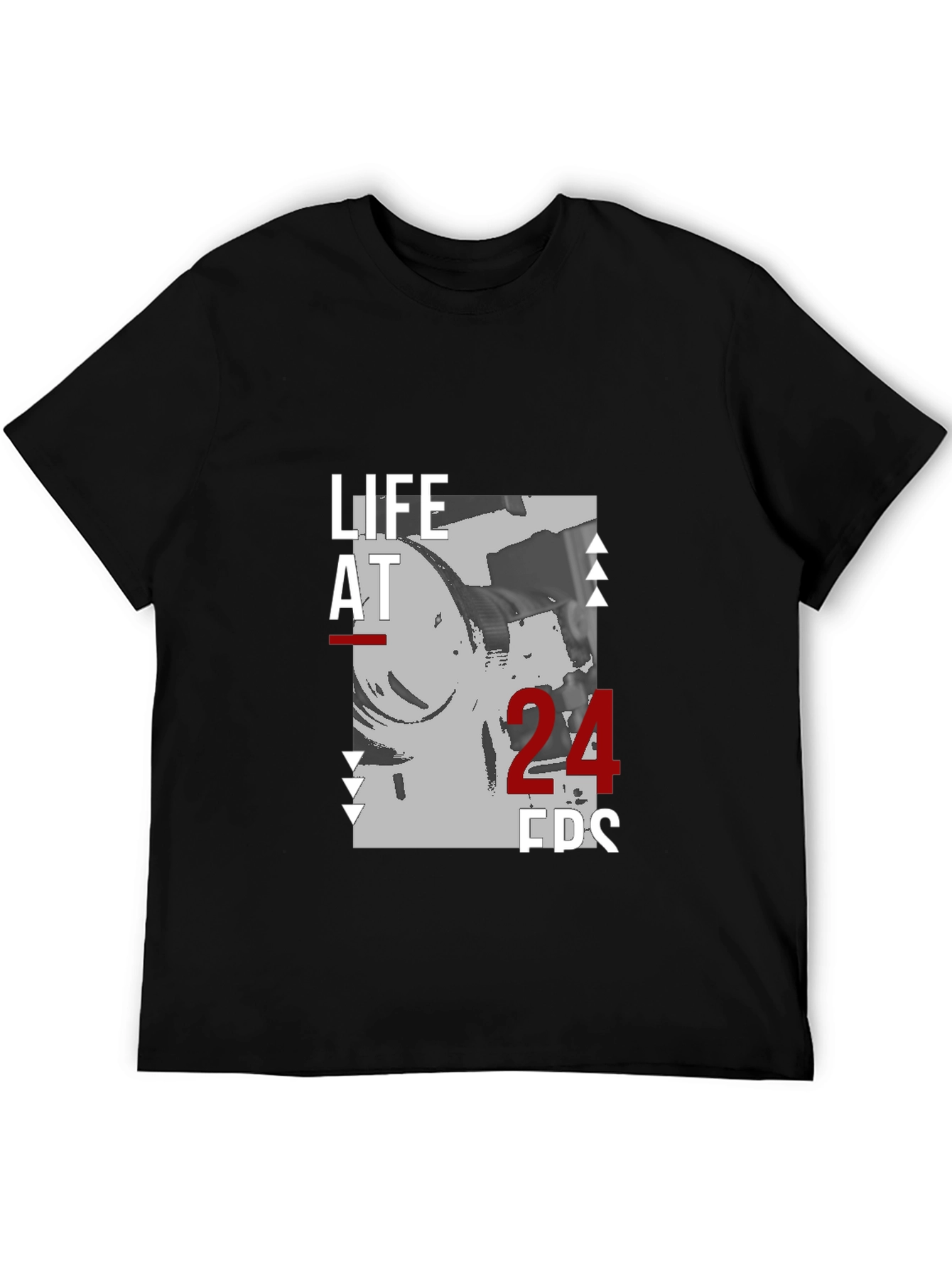 Life at 24 FPS Black Graphic Tee