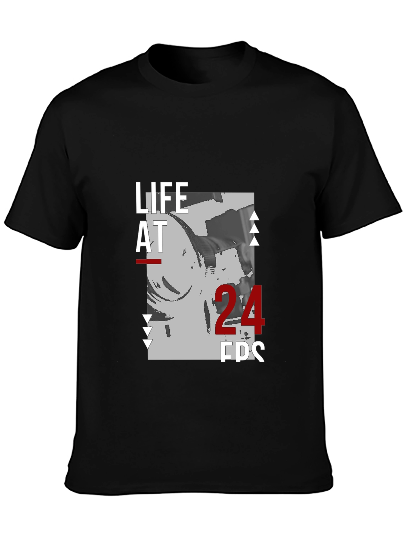 Life at 24 FPS Black Graphic Tee