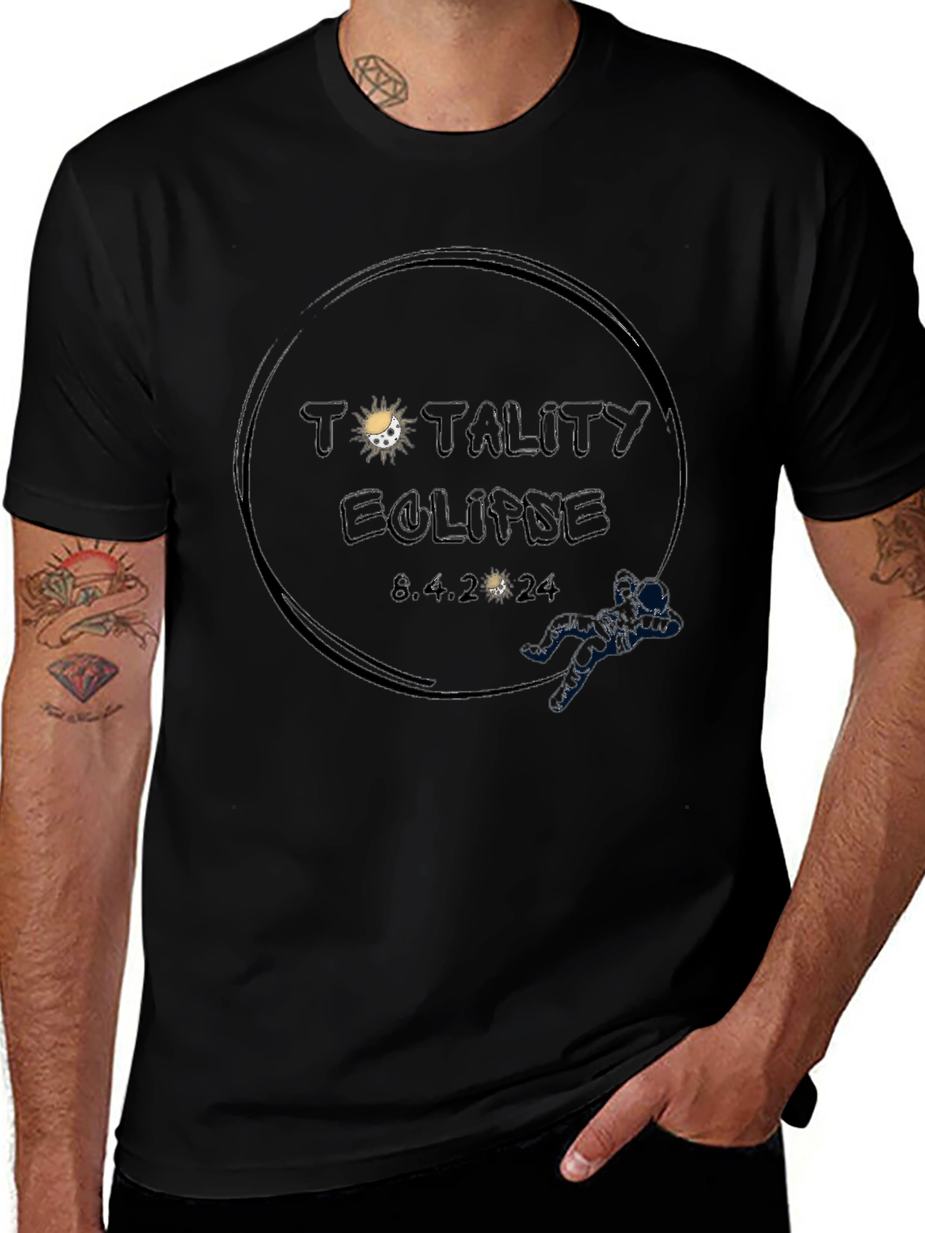 Totality Eclipse 8.4.2024 Black Tee