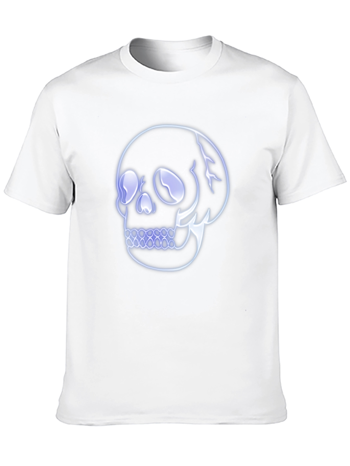 Neon Skull Graphic Print Black T-Shirt