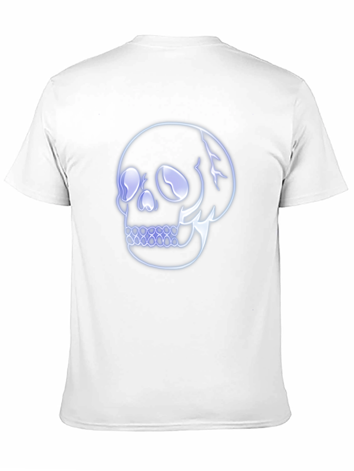 Neon Skull Graphic Print Black T-Shirt