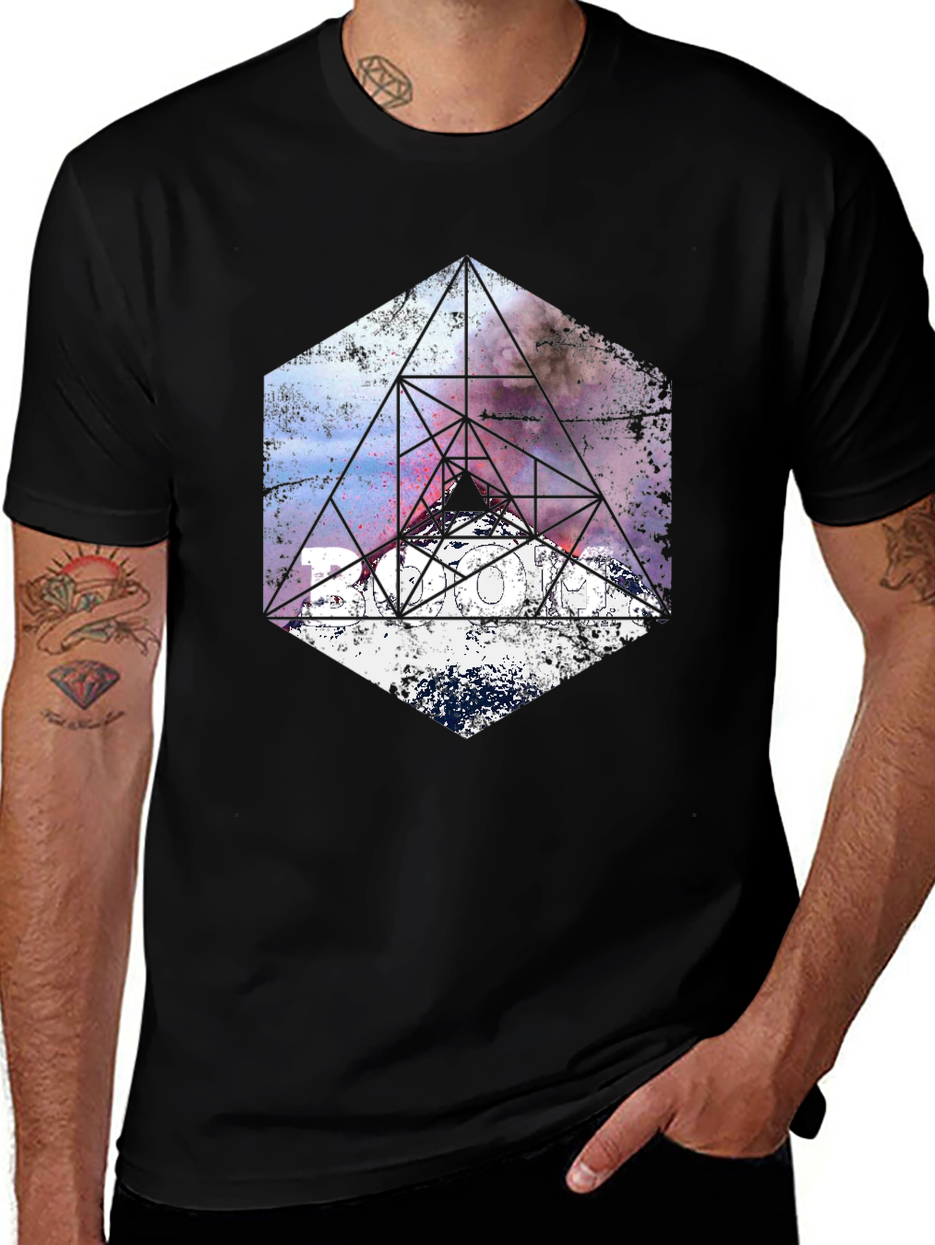 Geometric Galaxy T-Shirt - Modern Graphic Tee
