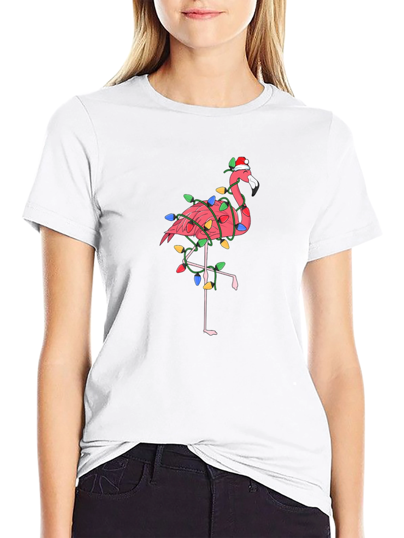Festive Flamingo T-Shirt - Christmas Holiday Style