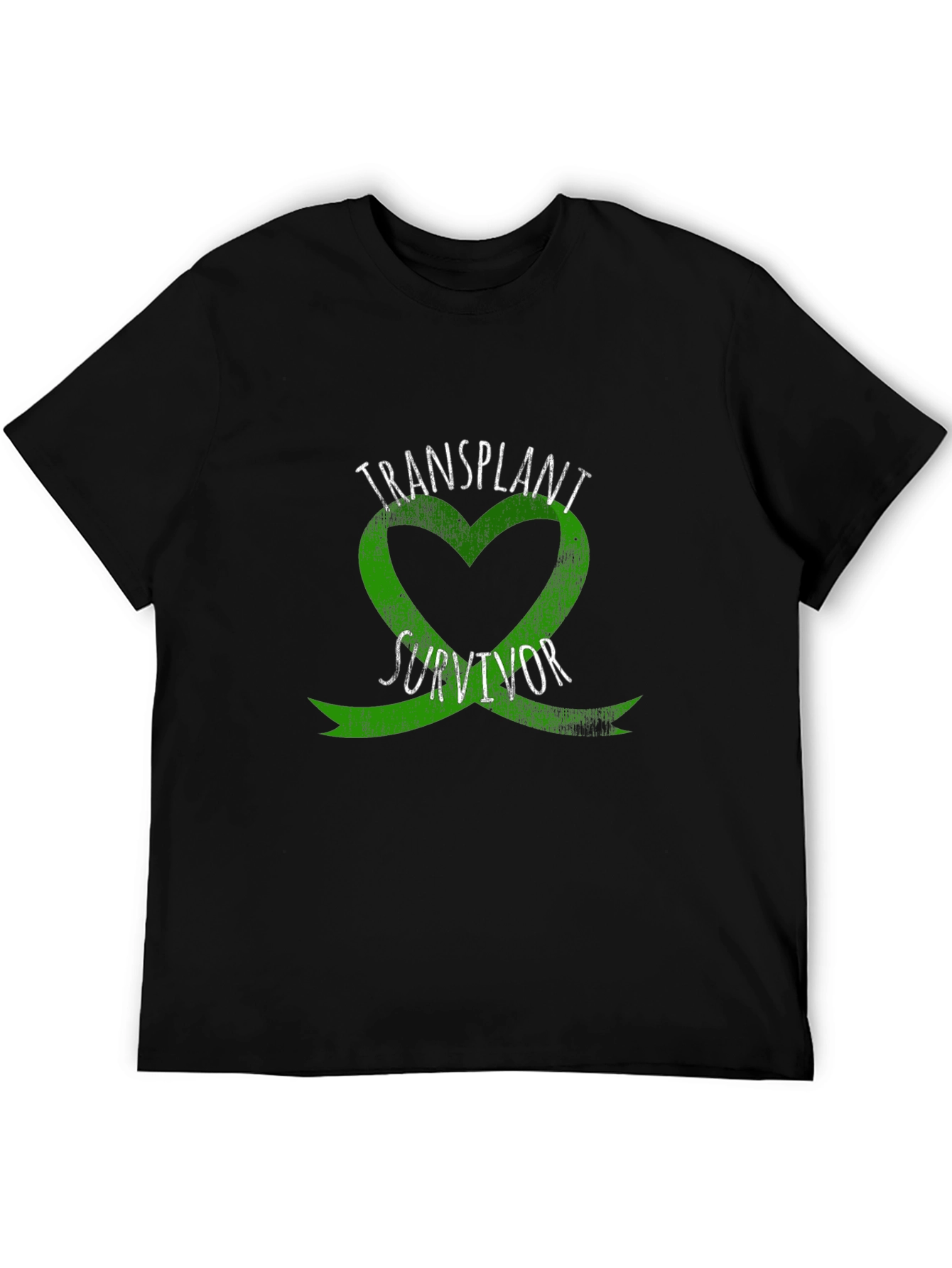 Transplant Survivor T-Shirt - Green Heart Ribbon Tee