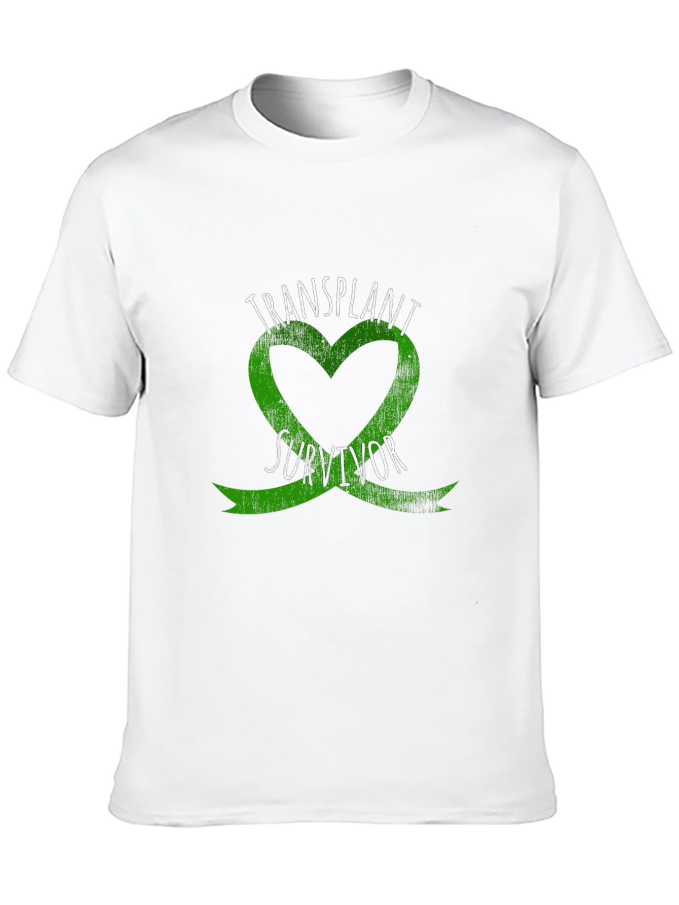 Transplant Survivor T-Shirt - Green Heart Ribbon Tee