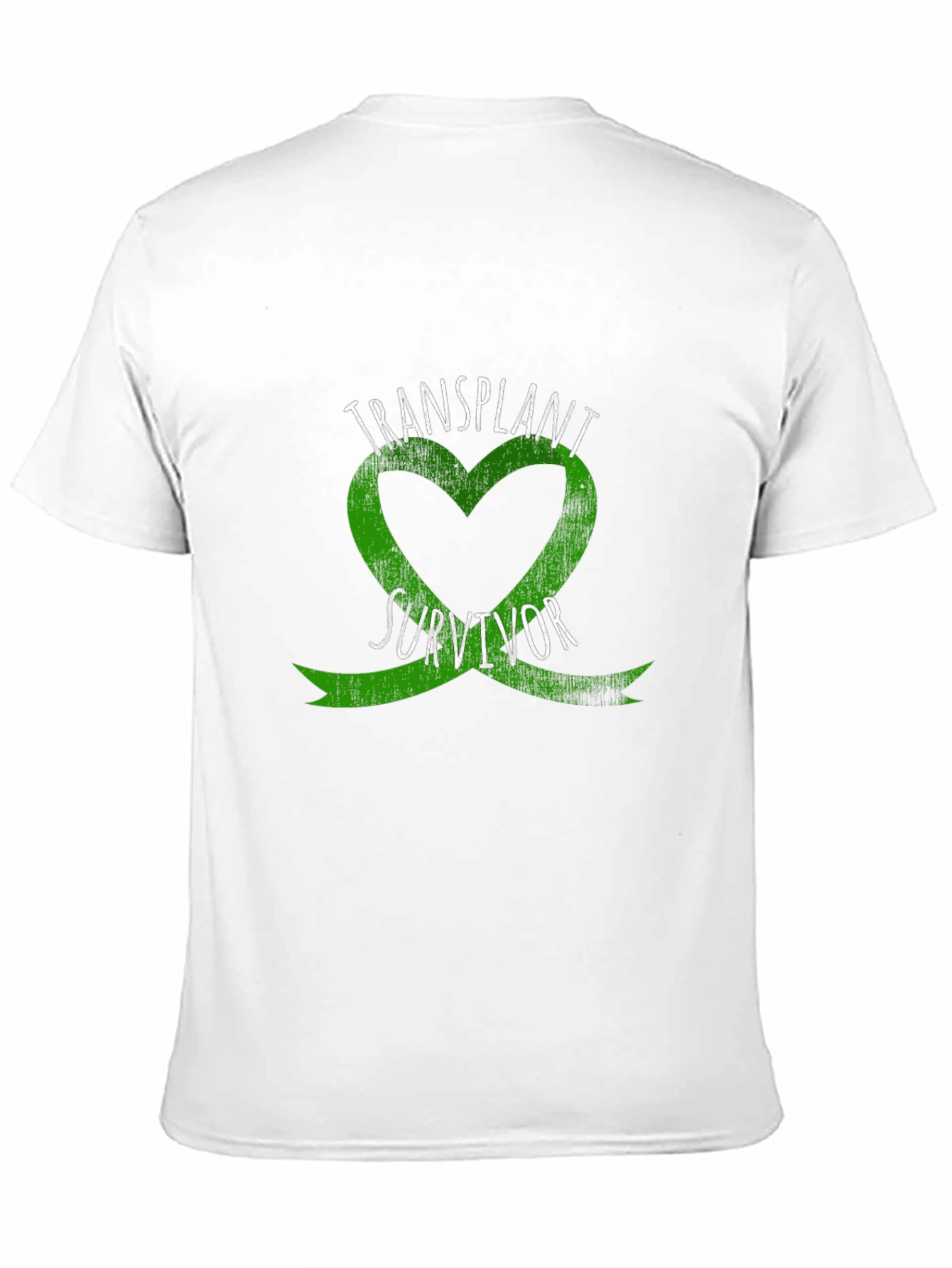 Transplant Survivor T-Shirt - Green Heart Ribbon Tee