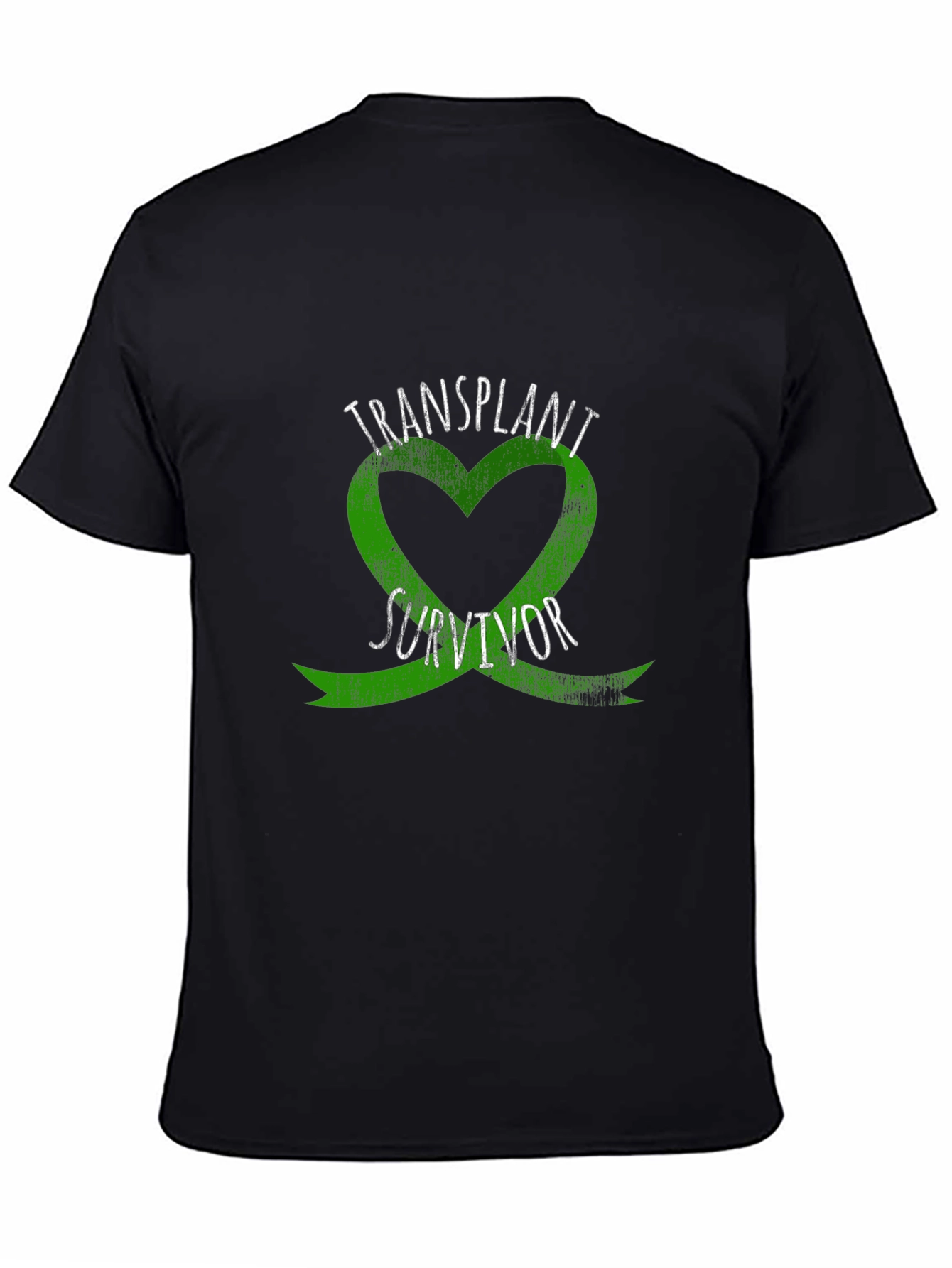 Transplant Survivor T-Shirt - Green Heart Ribbon Tee