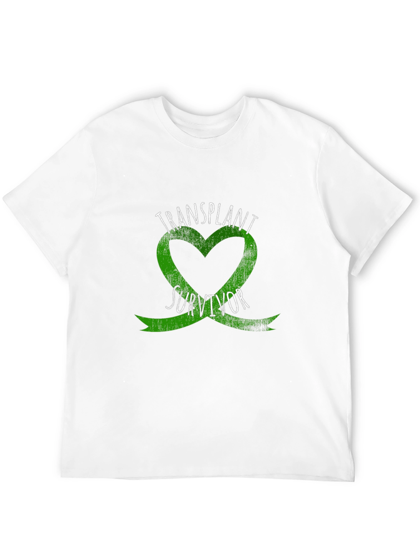 Transplant Survivor T-Shirt - Green Heart Ribbon Tee