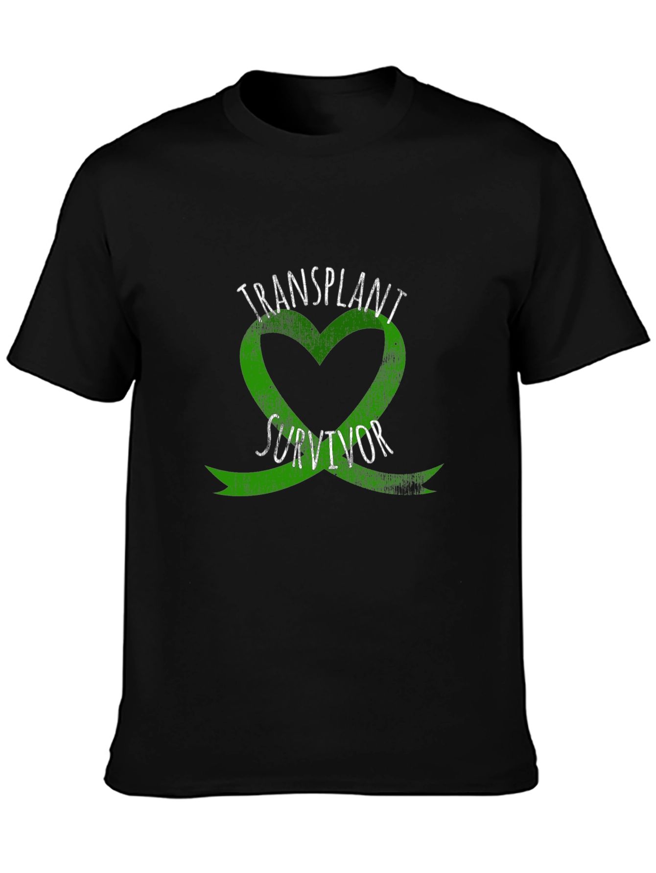 Transplant Survivor T-Shirt - Green Heart Ribbon Tee