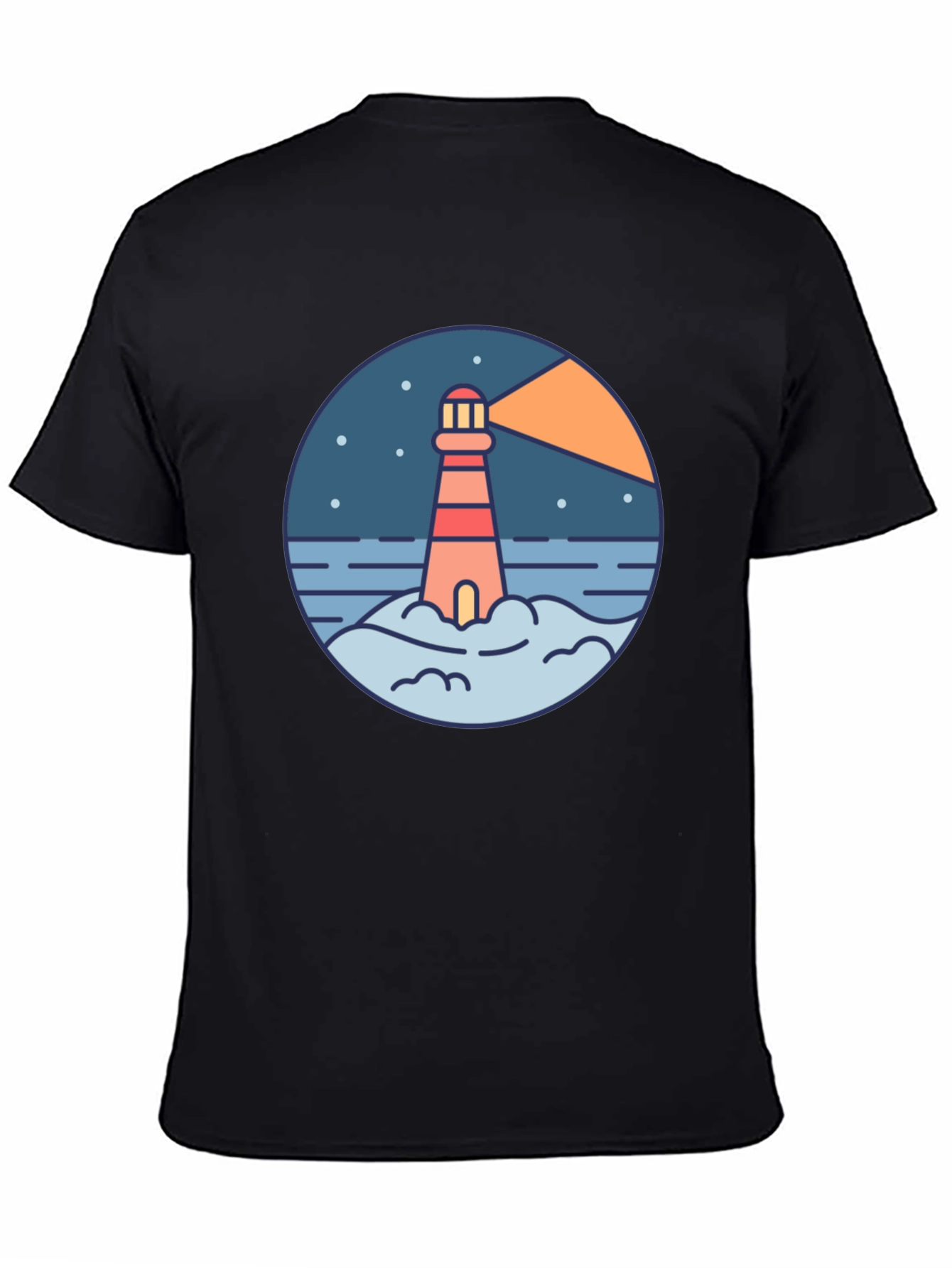Lighthouse Graphic Print Black T-Shirt