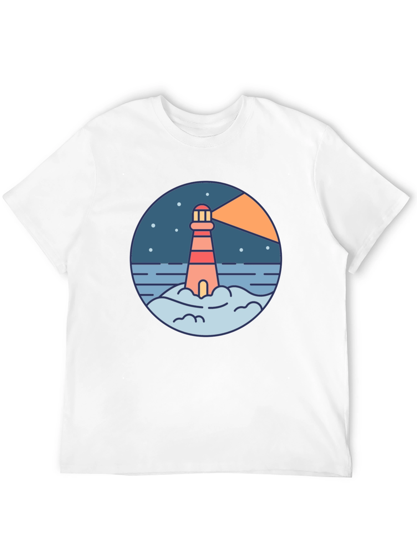 Lighthouse Graphic Print Black T-Shirt