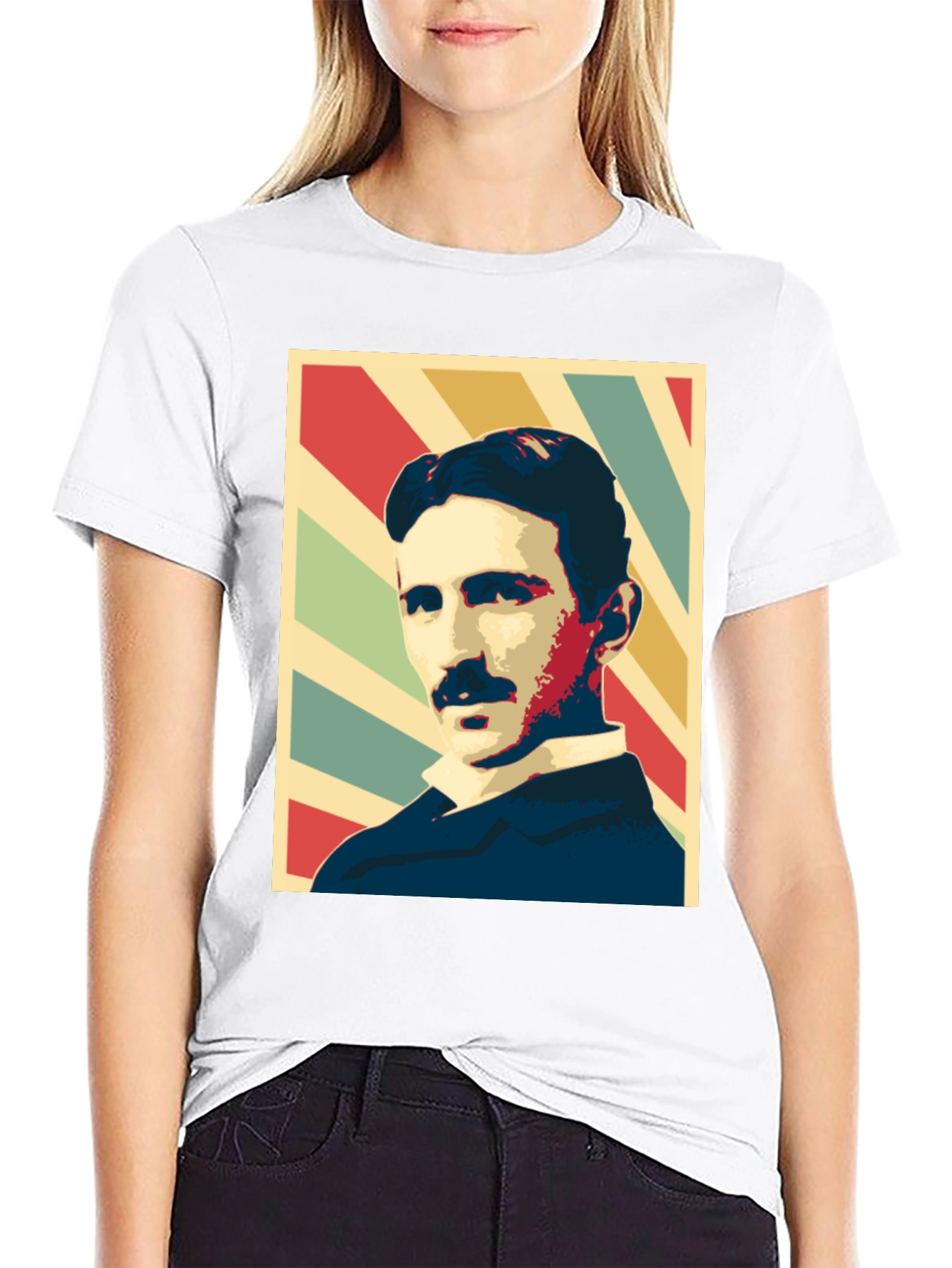 Nikola Tesla Portrait T-Shirt - Black