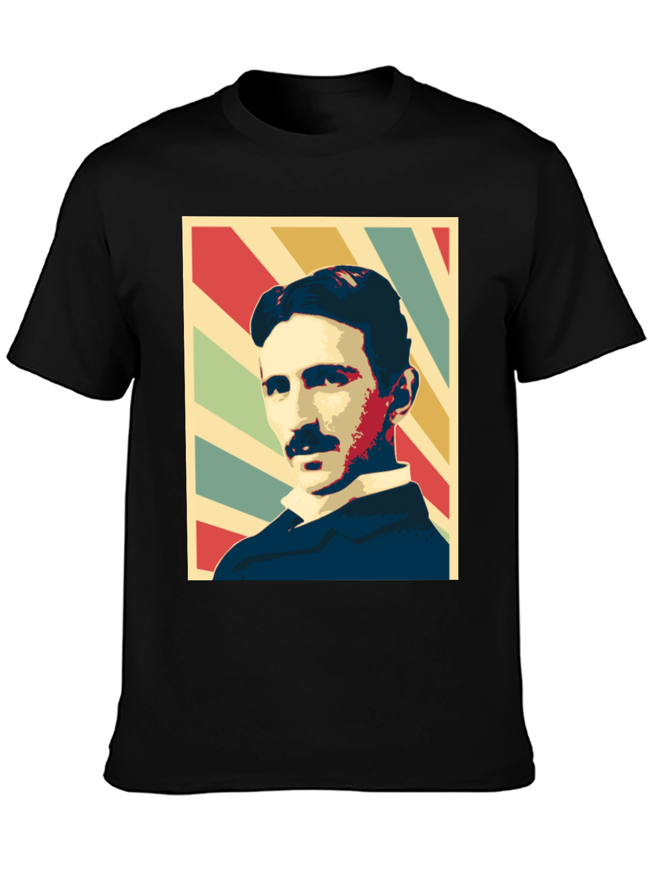 Nikola Tesla Portrait T-Shirt - Black