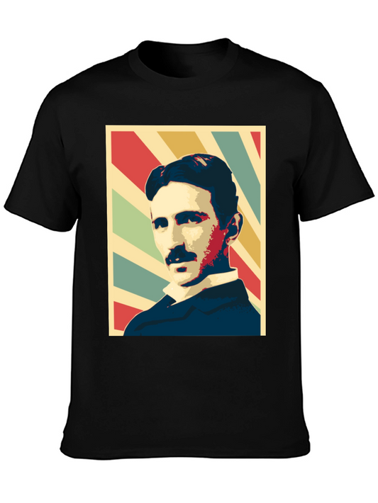 Nikola Tesla Portrait T-Shirt - Black