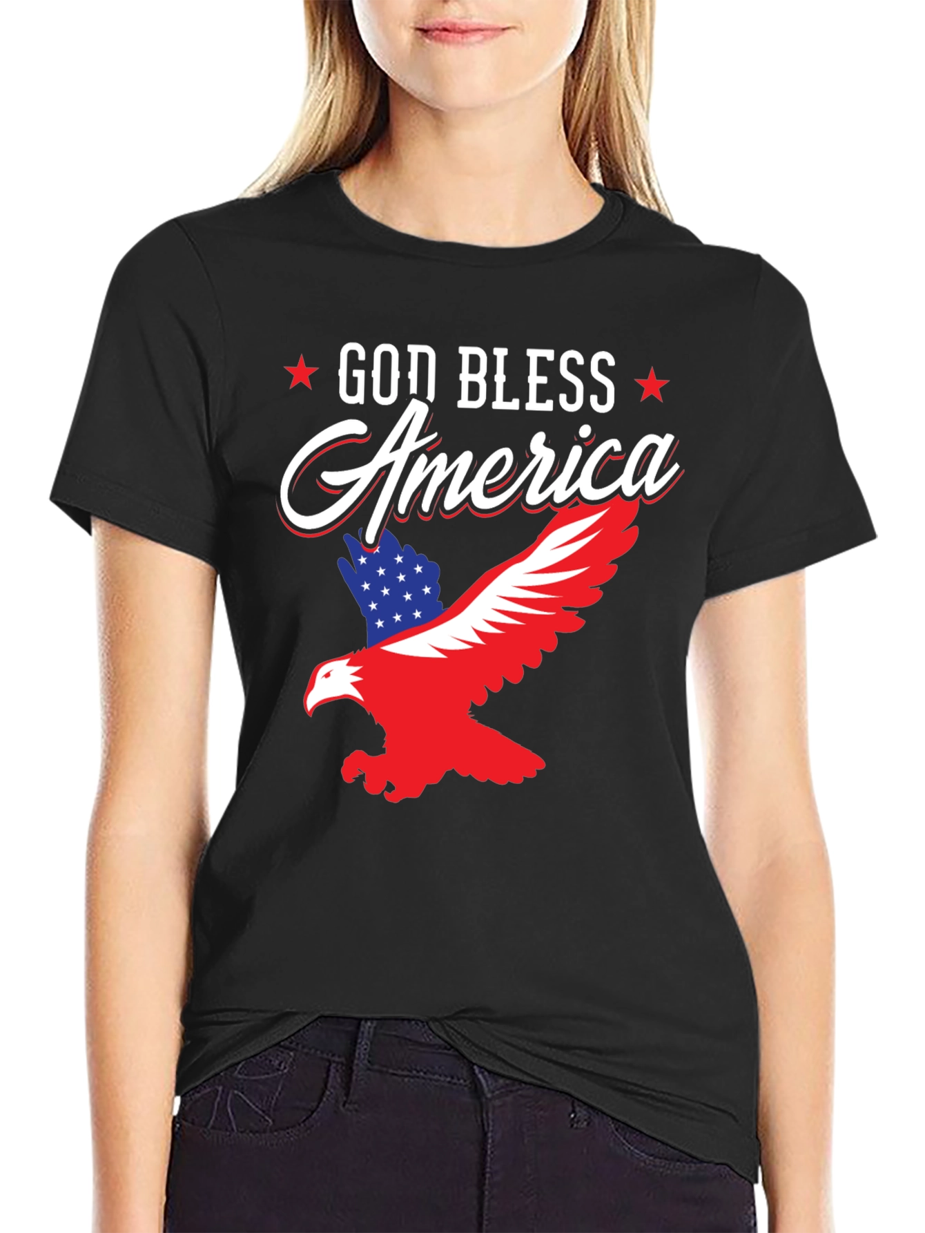 God Bless America Eagle Graphic Tee - Patriotic
