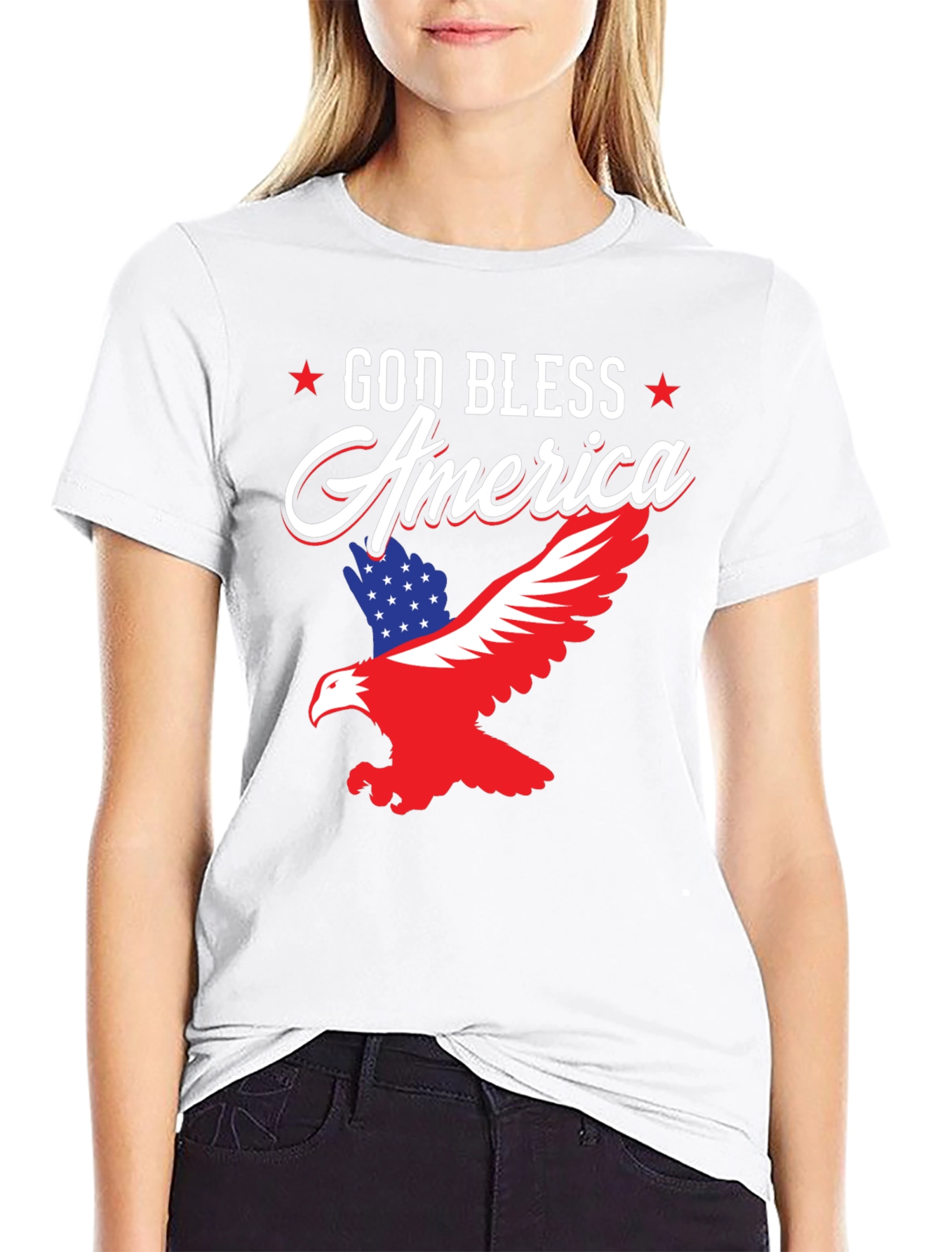 God Bless America Eagle Graphic Tee - Patriotic