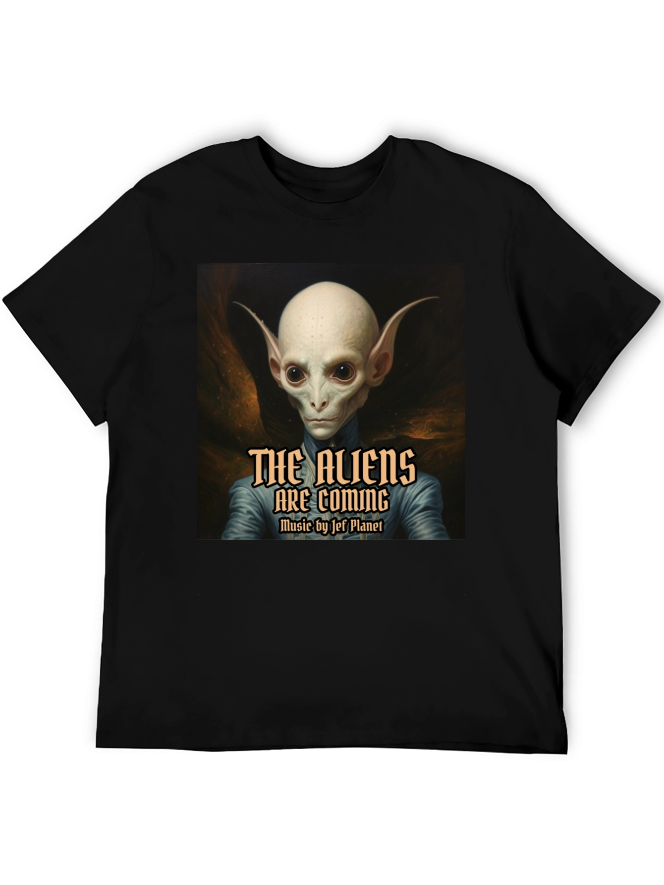The Aliens are Coming Black Graphic T-Shirt