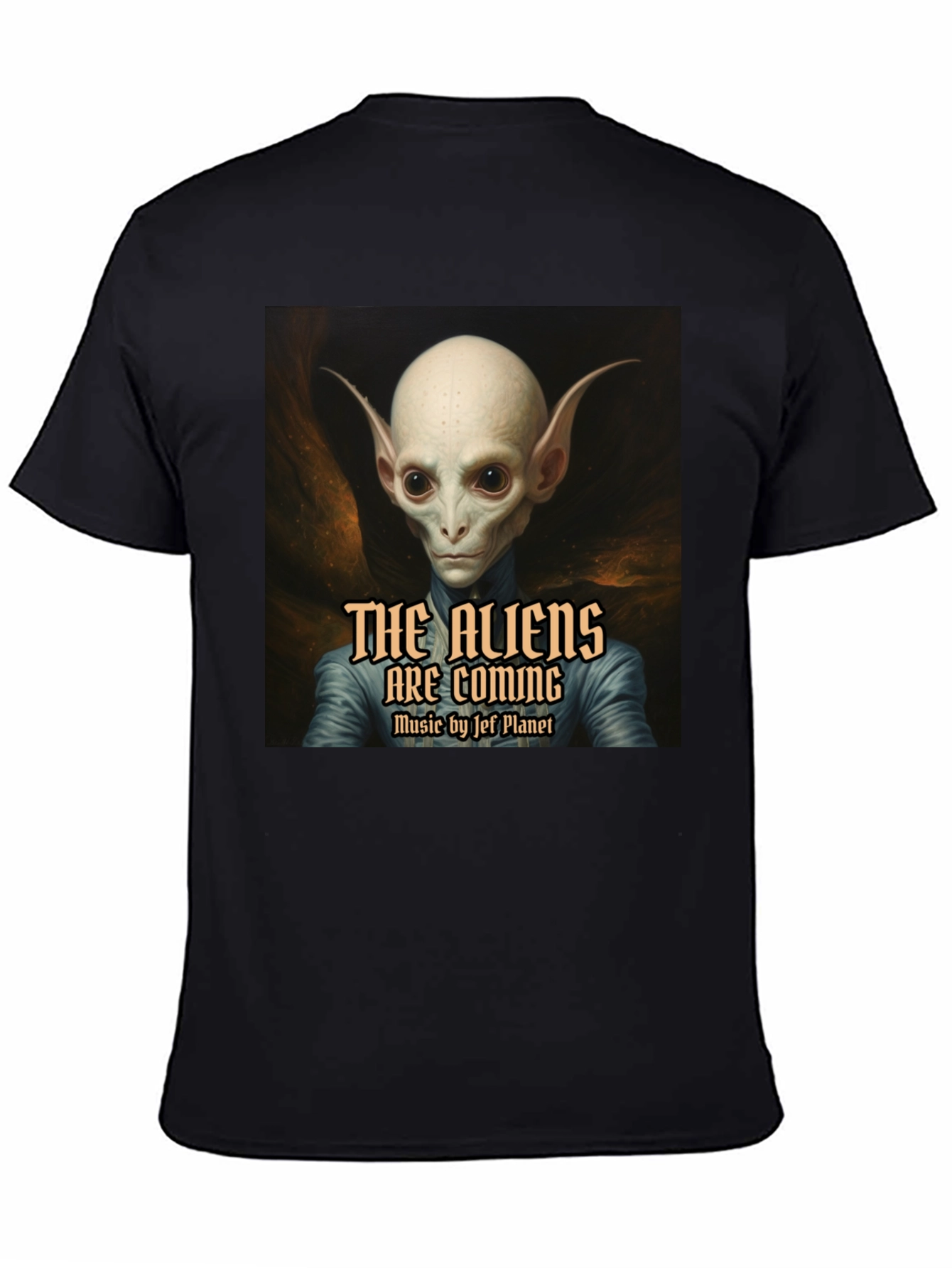 The Aliens are Coming Black Graphic T-Shirt