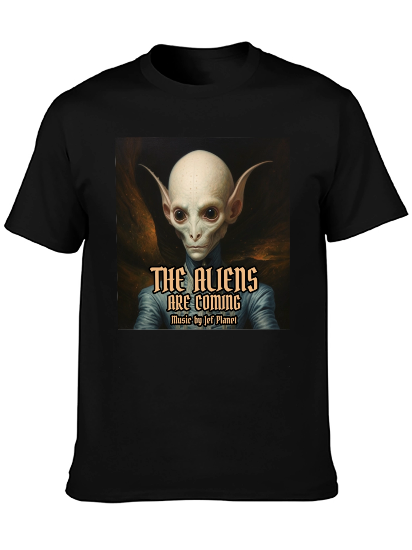 The Aliens are Coming Black Graphic T-Shirt