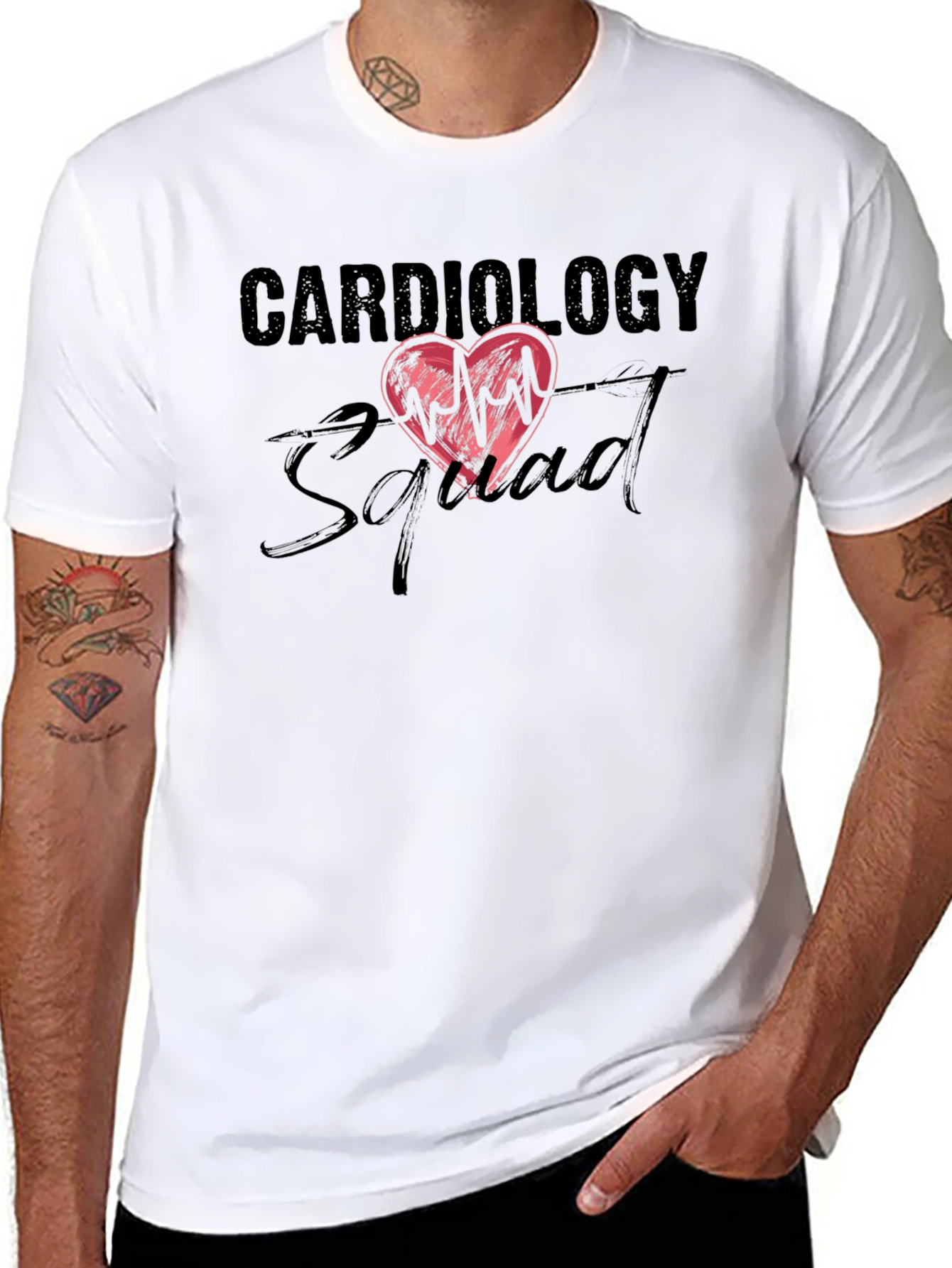 Cardiology Squad Graphic Tee - Heartbeat Design