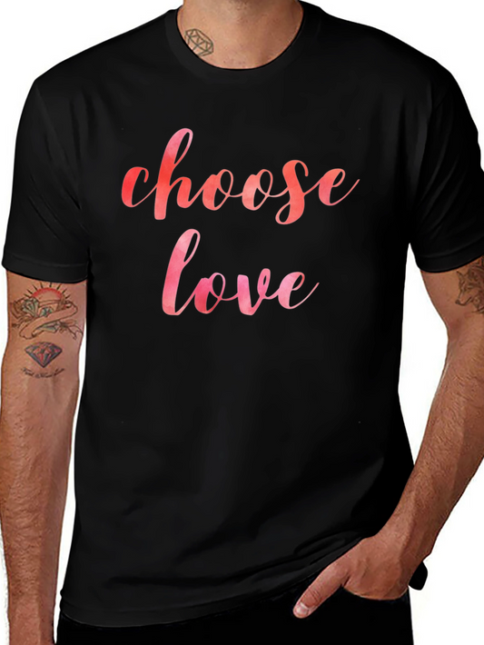 Choose Love Black Graphic T-Shirt