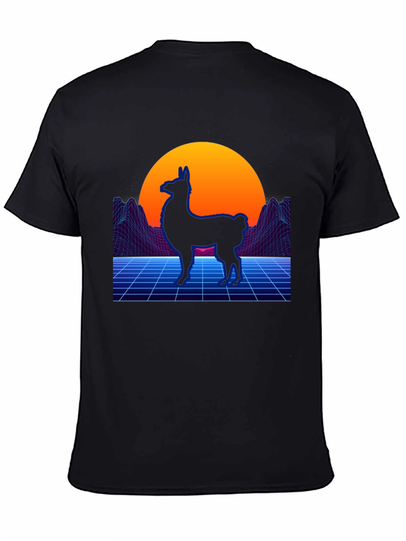 Retro Llama Graphic T-Shirt - Vaporwave Style