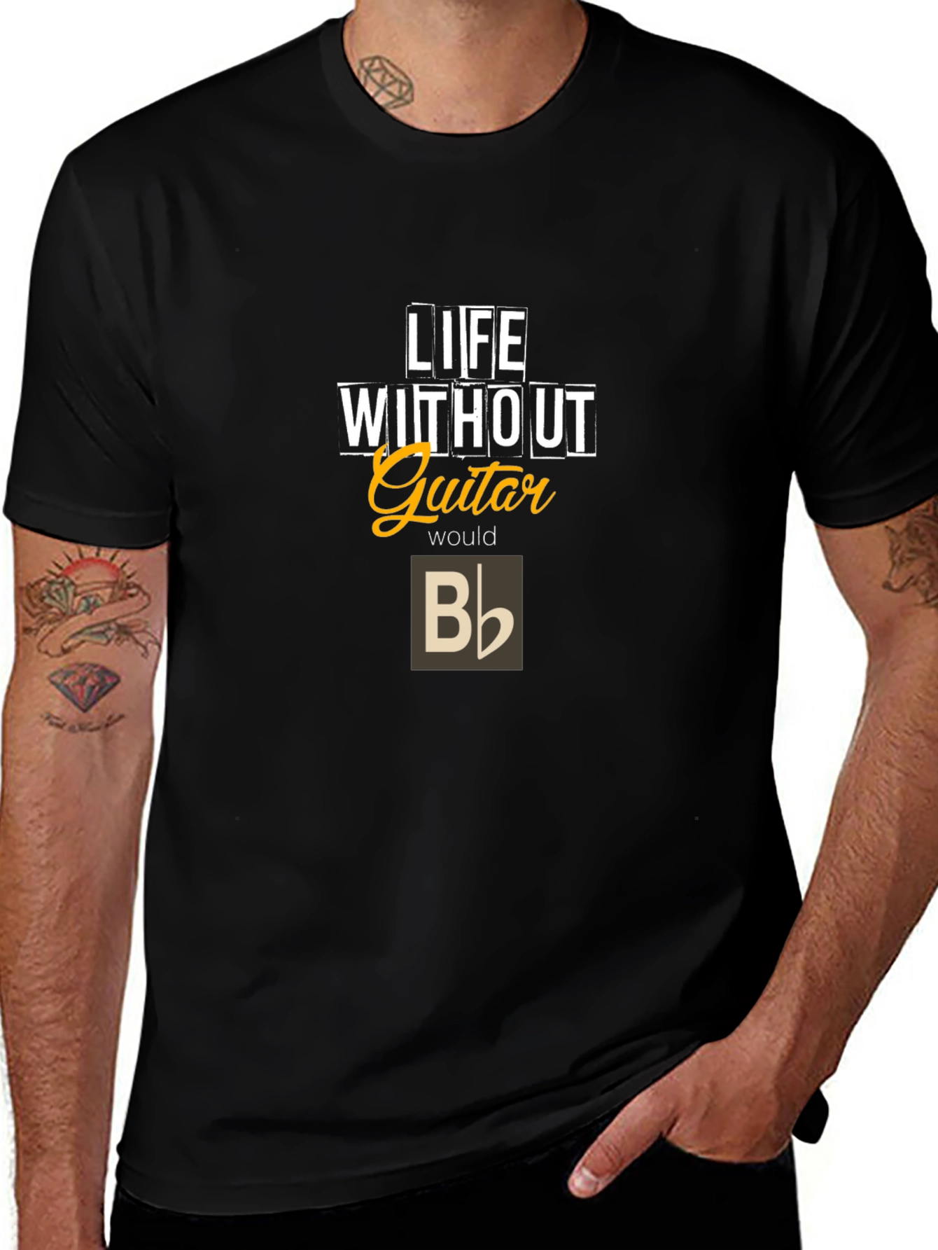 Life Without Guitar T-Shirt - Musician Apparel