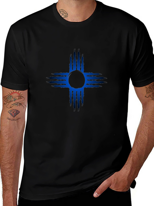 New Mexico Zia Symbol T-Shirt - Mens Black Tee