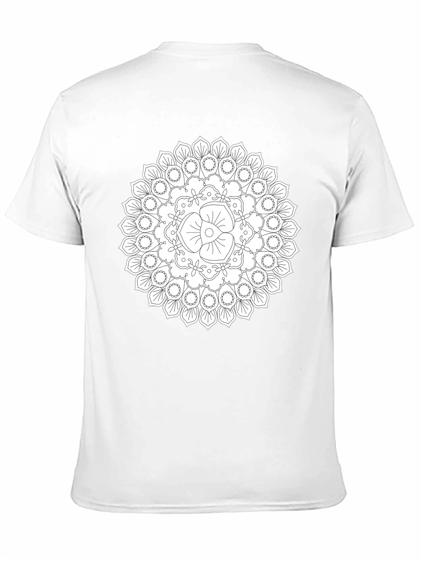 Black Mandala T-Shirt - Geometric Floral Design