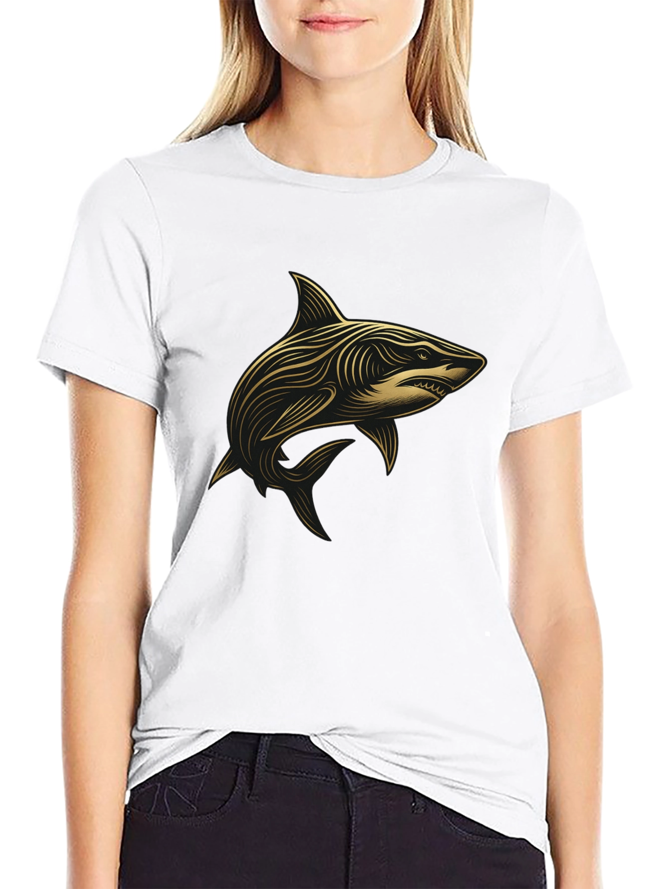 Shark Graphic Black T-Shirt - Stylish Design