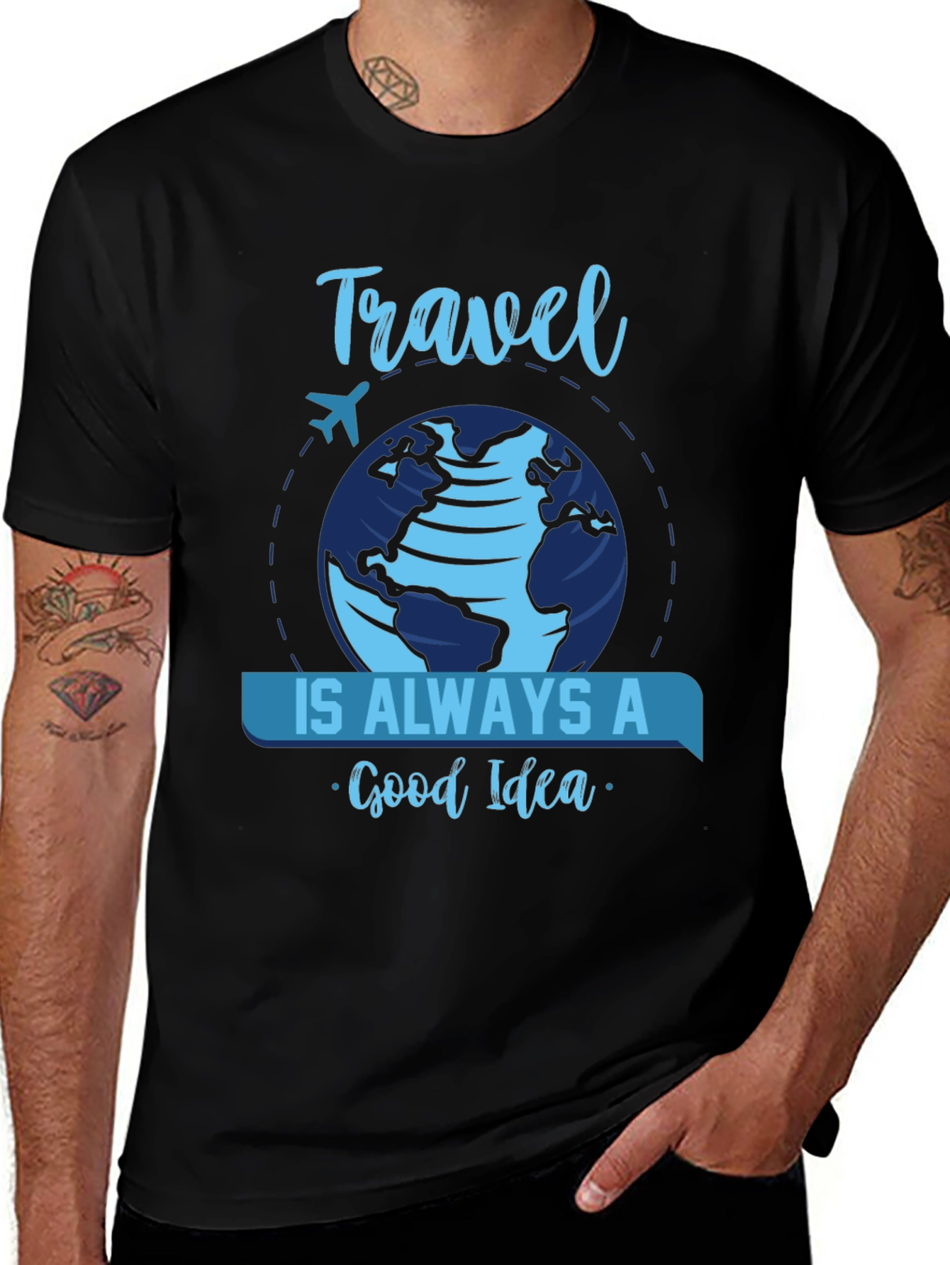 Travel is Always a Good Idea Black T-Shirt