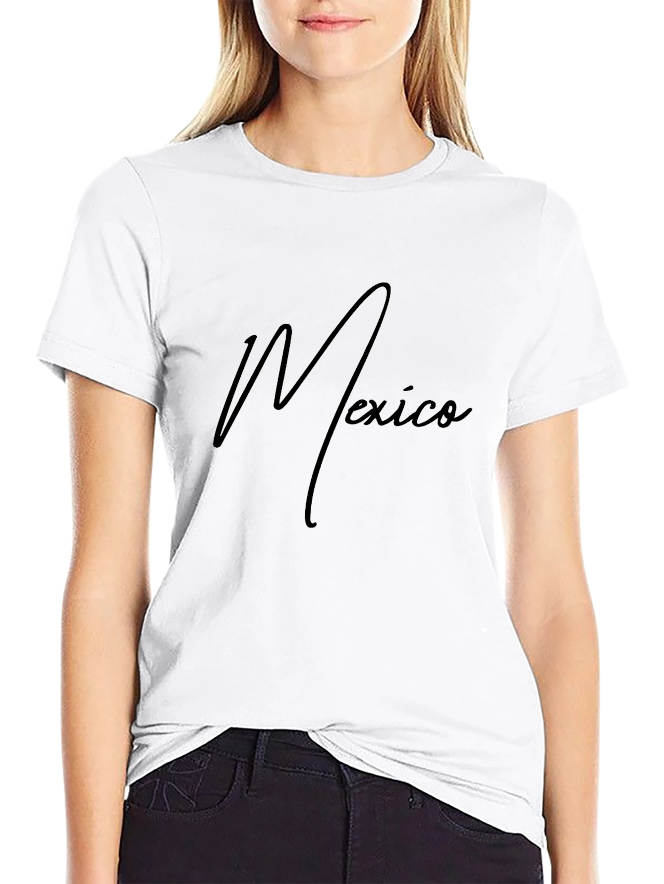 Mexico Script Graphic Tee - Stylish Black T-Shirt