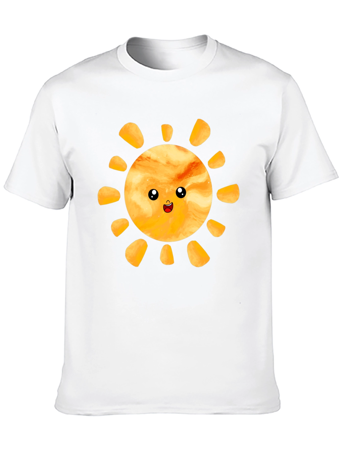 Cute Smiling Sun Graphic Tee - Black