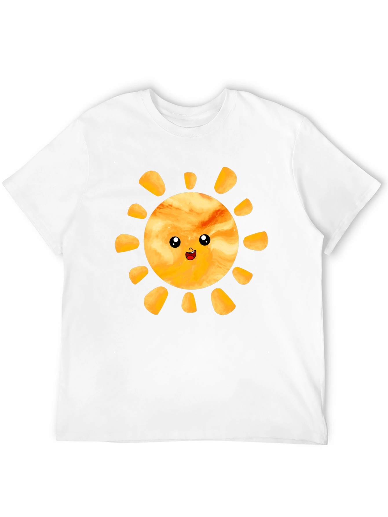 Cute Smiling Sun Graphic Tee - Black