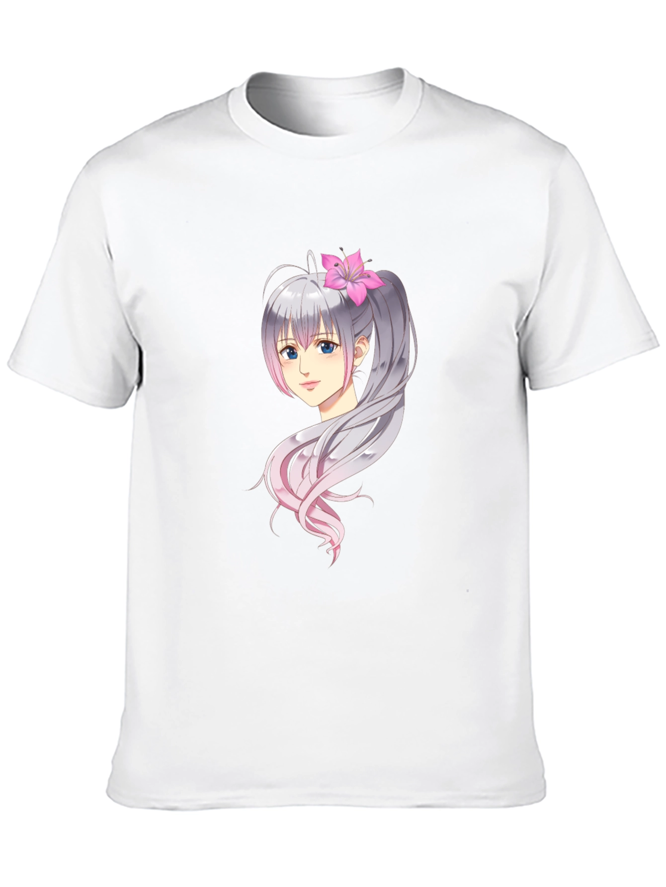 Anime Girl Graphic Print Black Tee