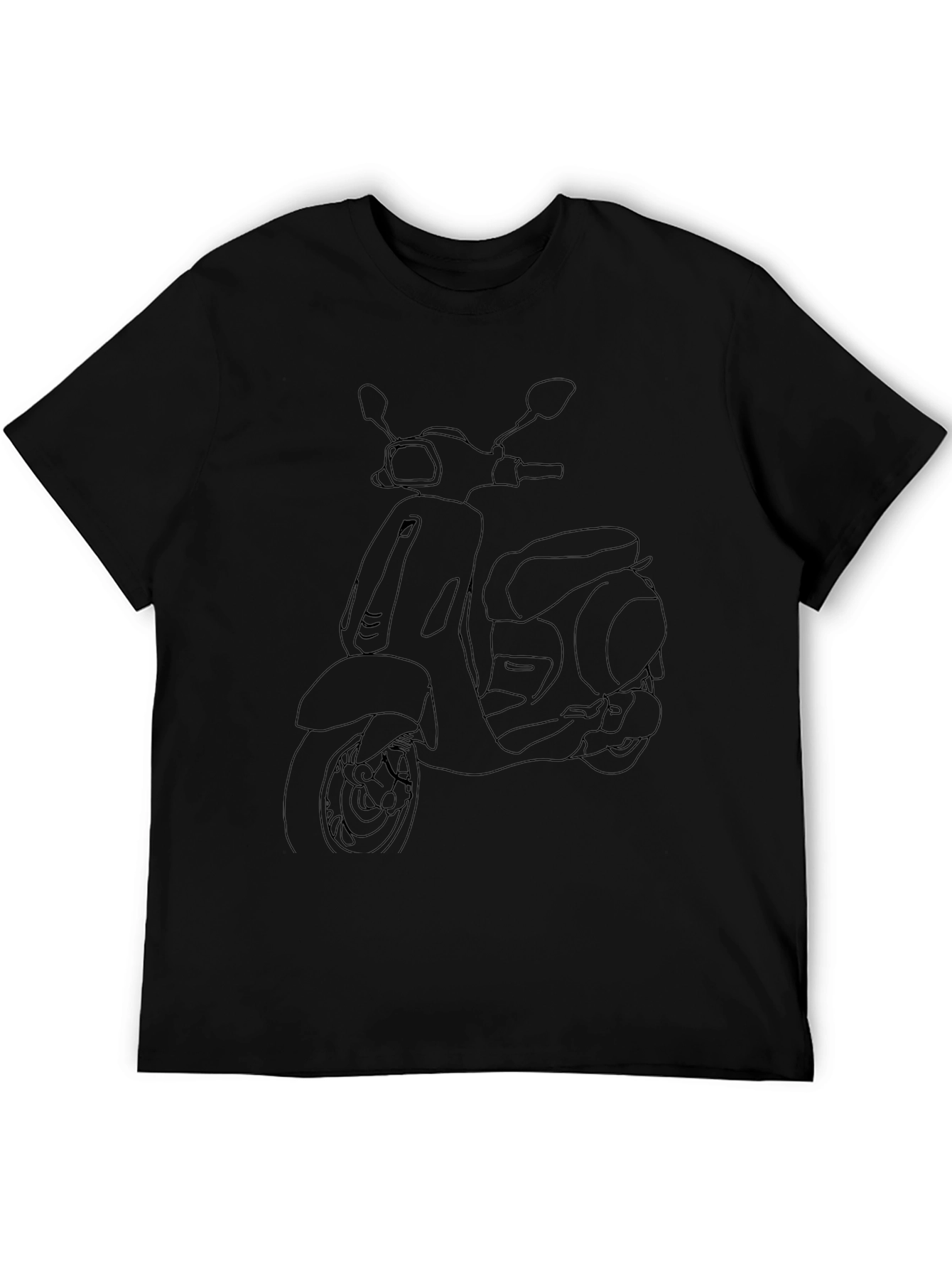 Scooter Outline Graphic Tee - Black