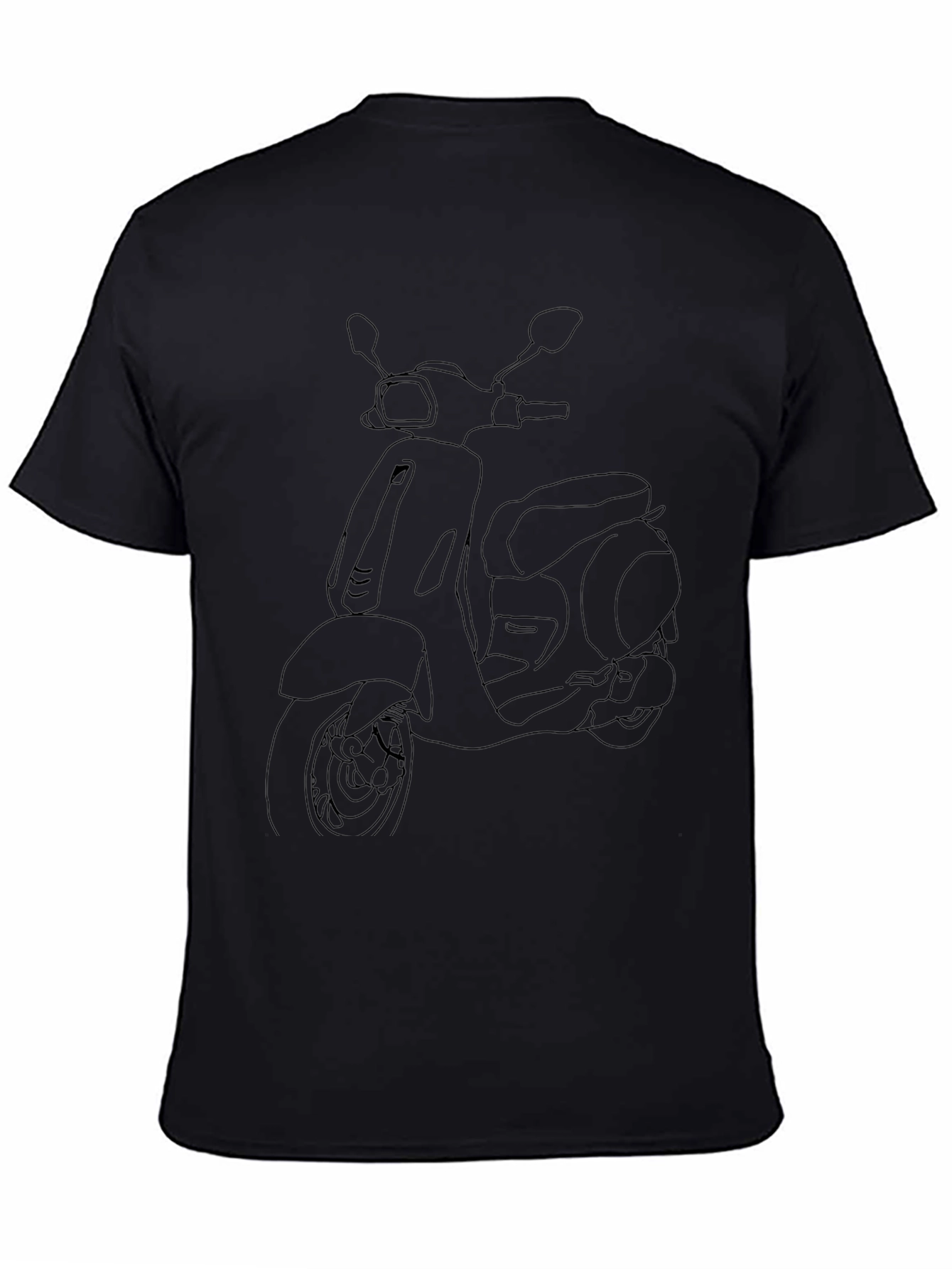 Scooter Outline Graphic Tee - Black