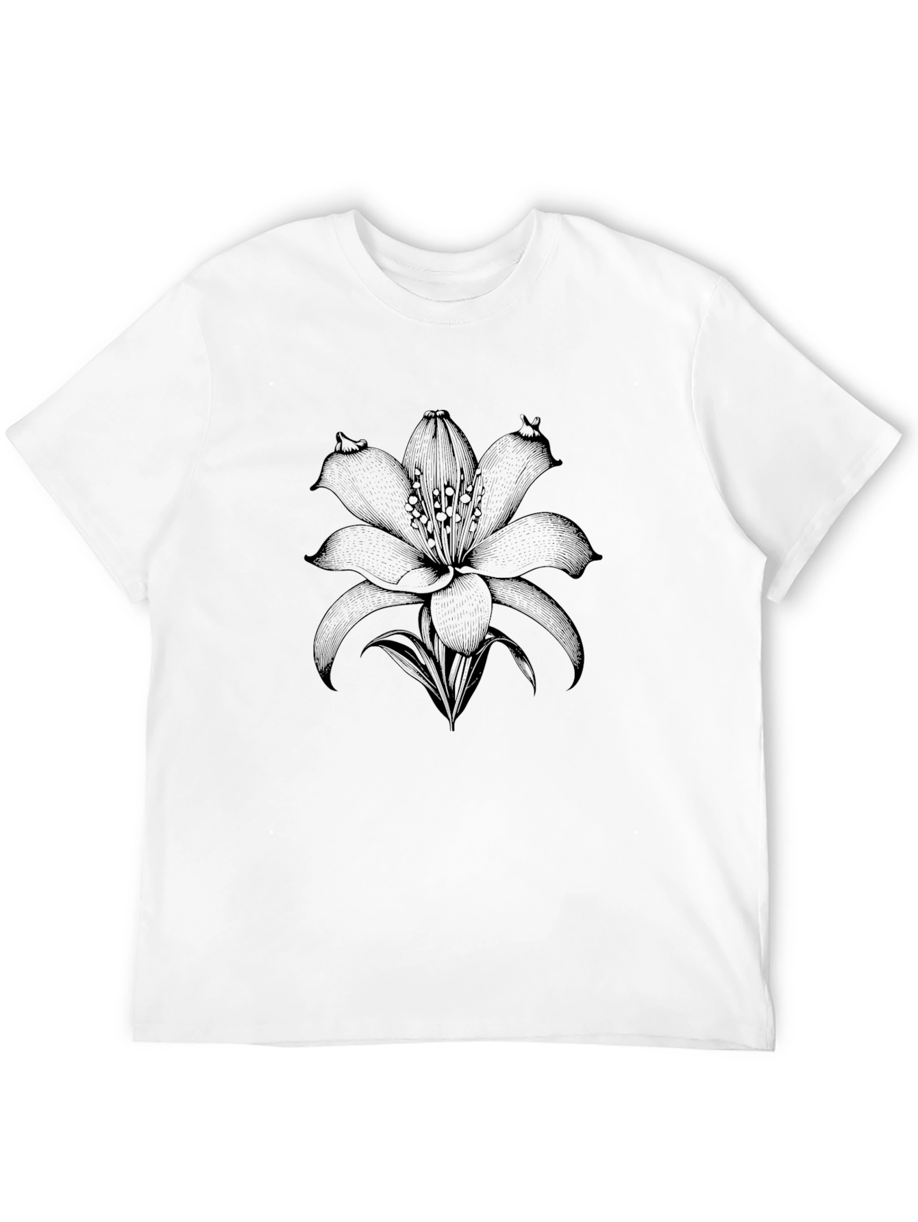 Black Lily Graphic Tee - Stylish Mens T-Shirt