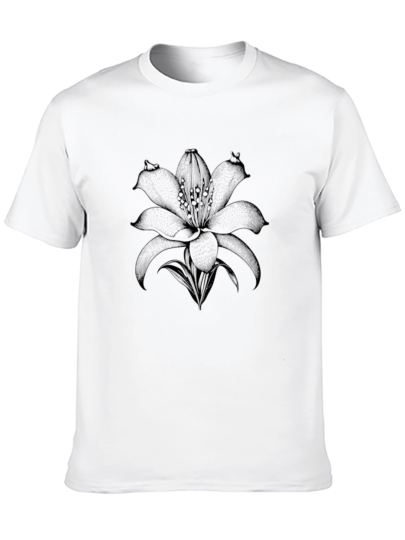 Black Lily Graphic Tee - Stylish Mens T-Shirt
