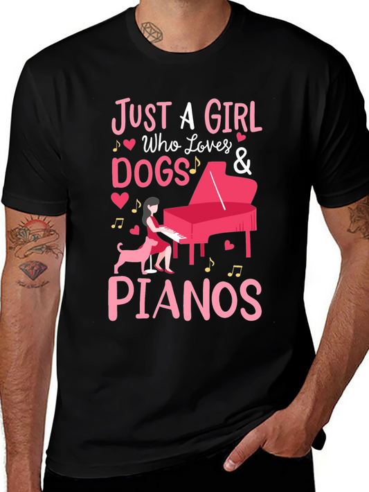 Dog and Piano Lover T-Shirt