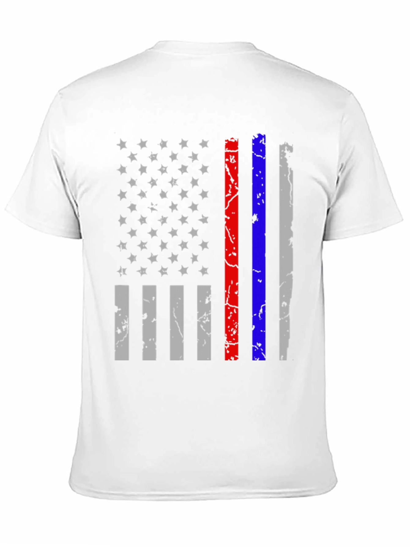 Distressed American Flag T-Shirt - Thin Red Blue Line