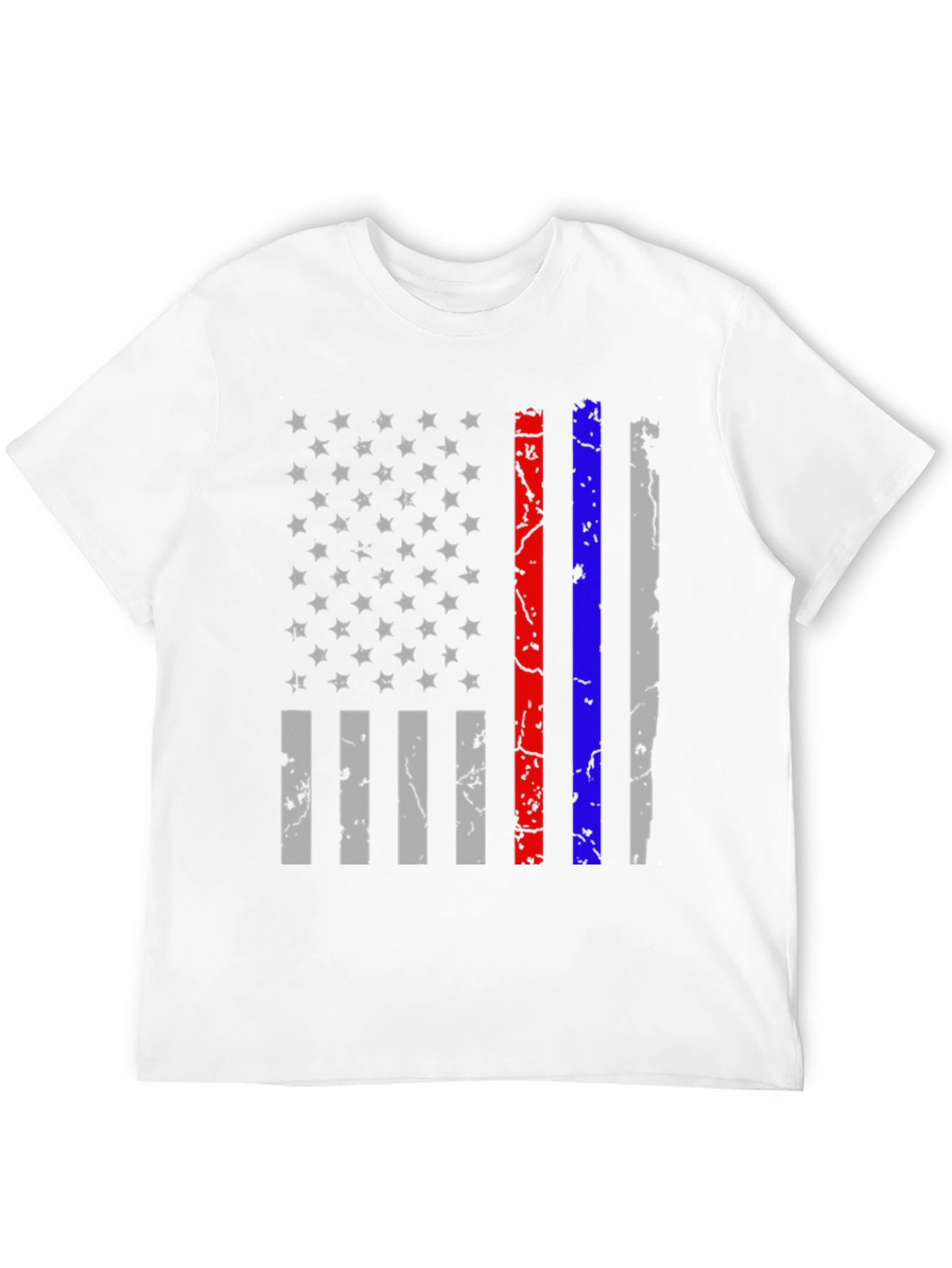 Distressed American Flag T-Shirt - Thin Red Blue Line