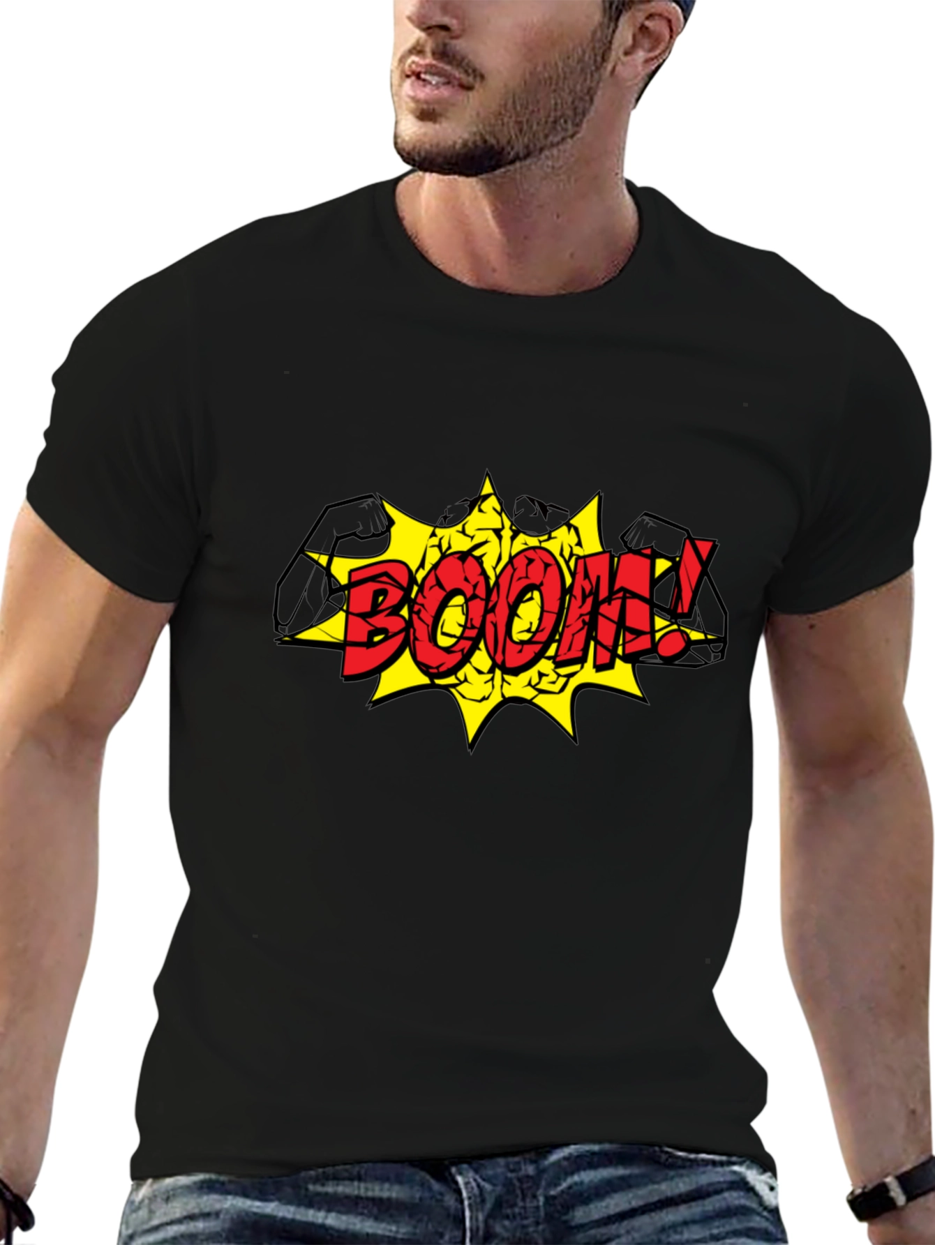 Boom! Graphic Print Black T-Shirt
