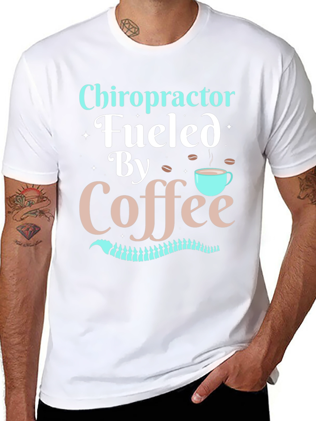 Chiropractor Fueled By Coffee T-Shirt - Black