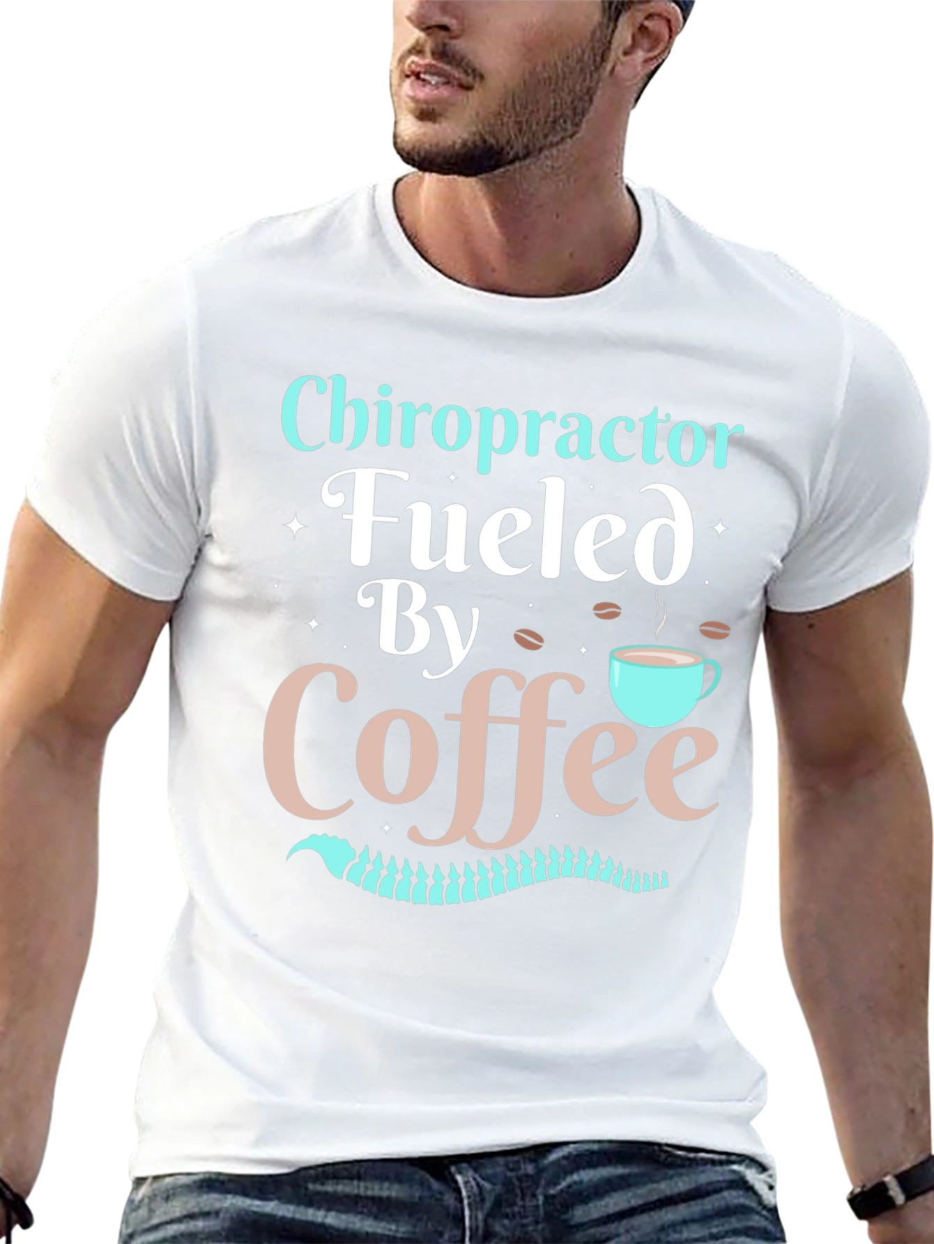 Chiropractor Fueled By Coffee T-Shirt - Black