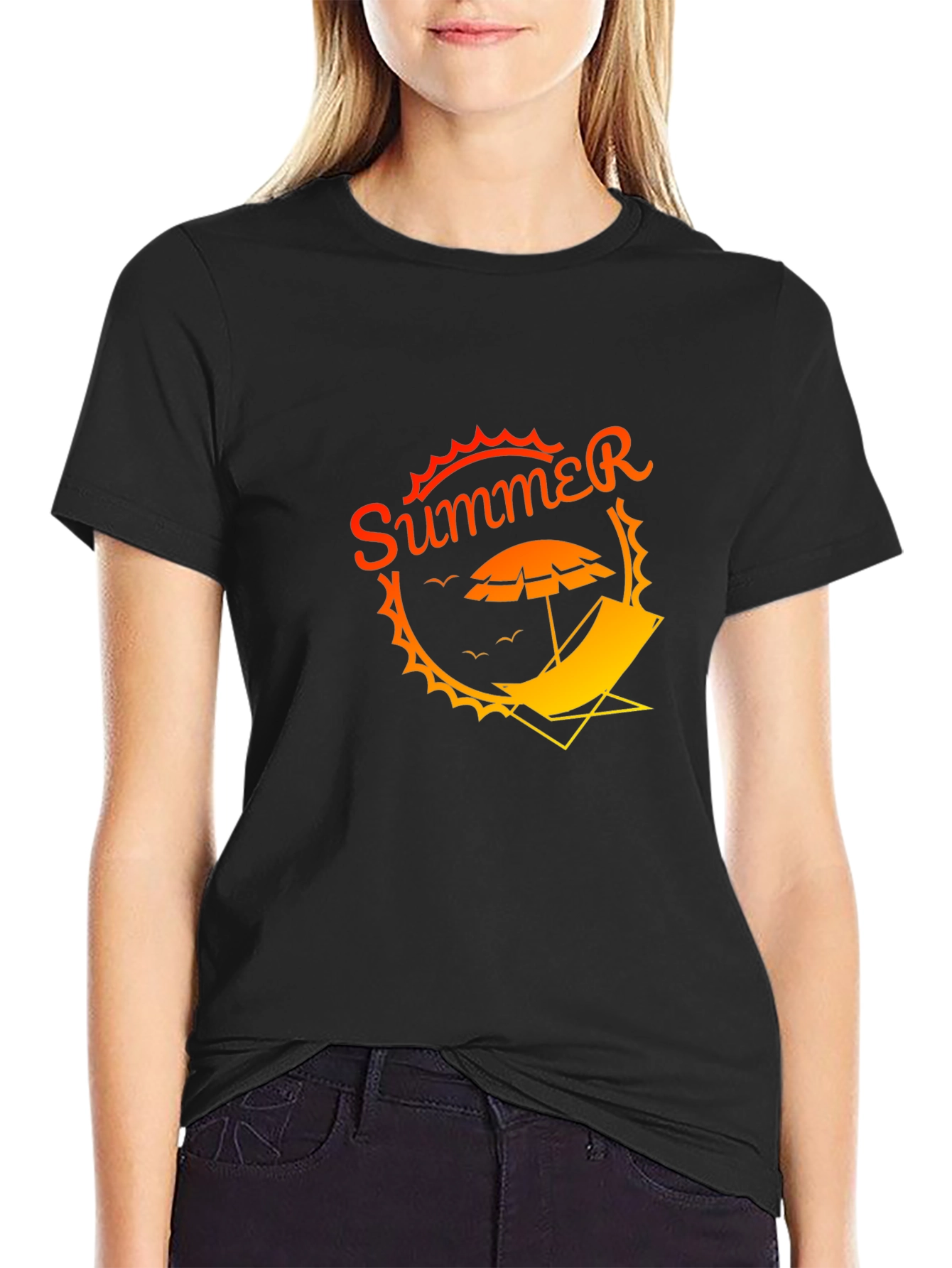 Summer Vibe Black T-Shirt